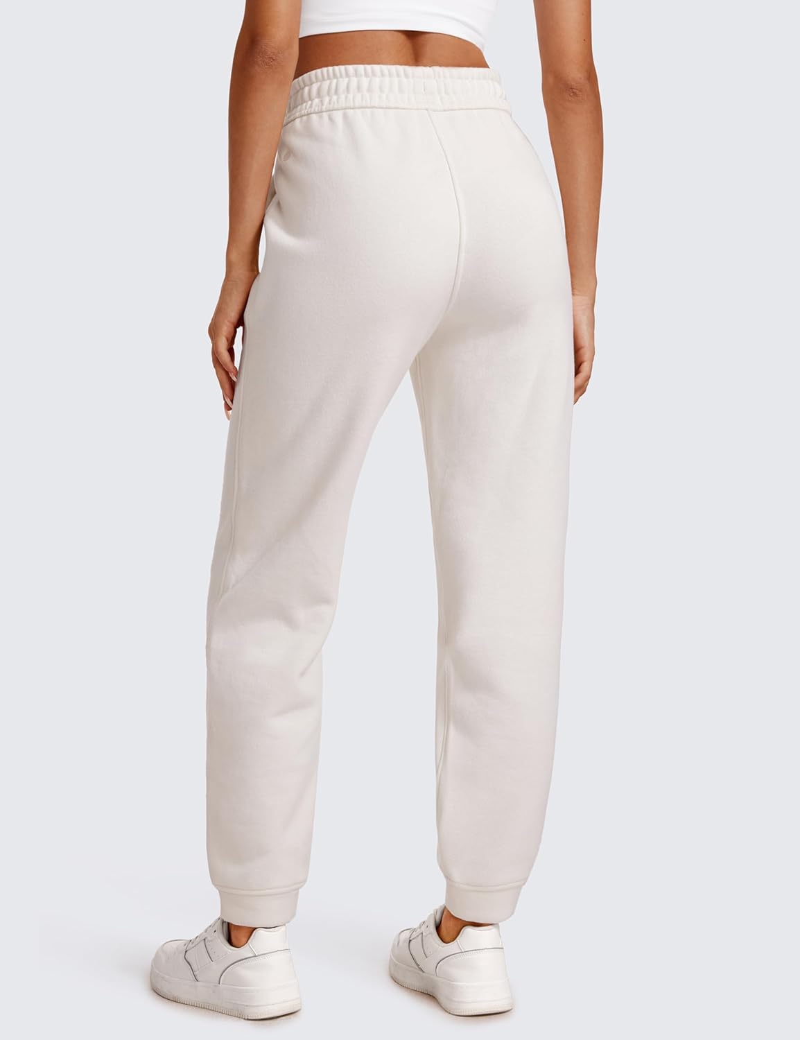 CRZ YOGA Cotton Fleece Lined Sweatpants Women High Waisted Warm Casual Lounge Jogger Pants with Pockets - Image 2