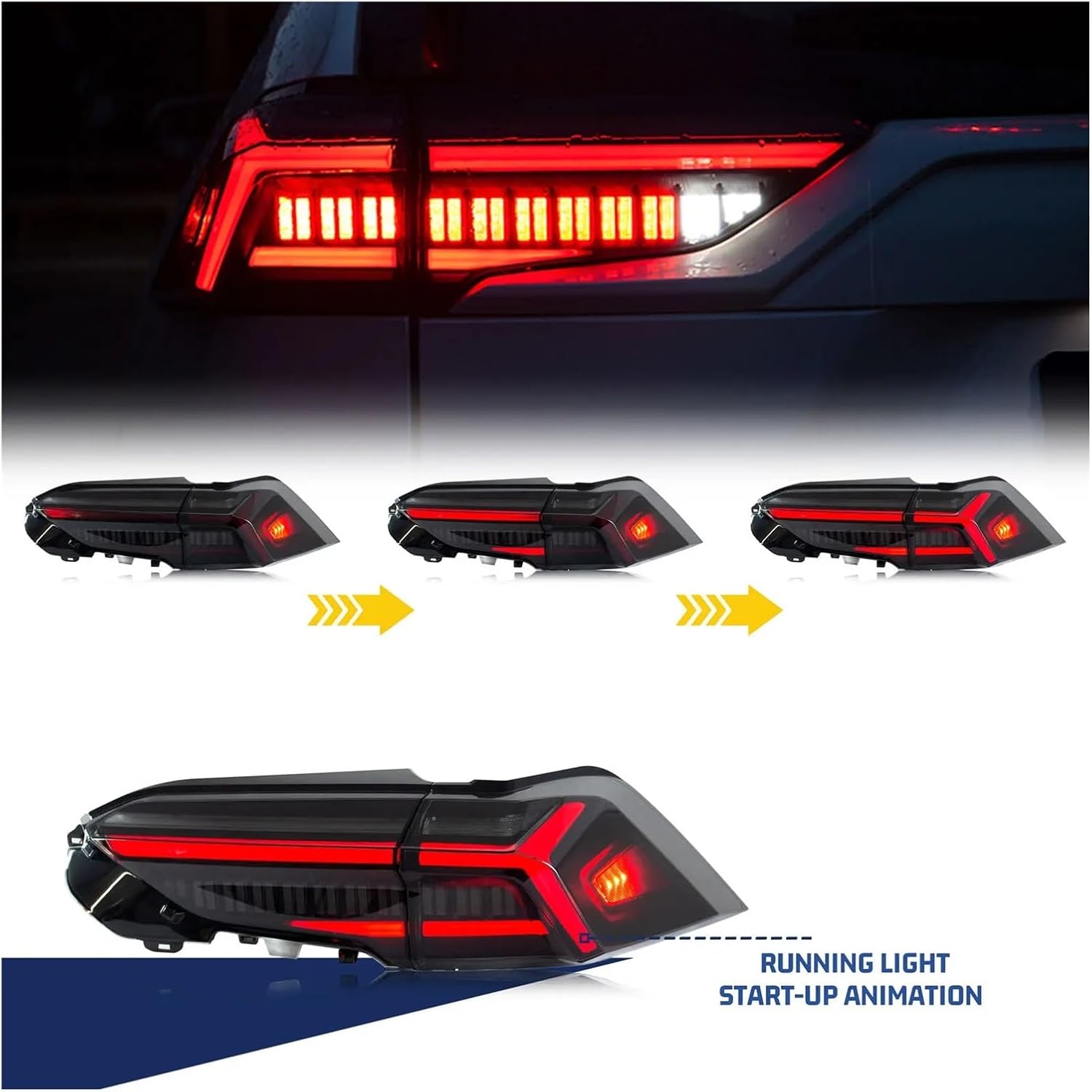 Start-up Animation Sequential Turn Signal Rear Lamps Assembly Tail Lights | Compatible With Toyota RAV4 2019-2023