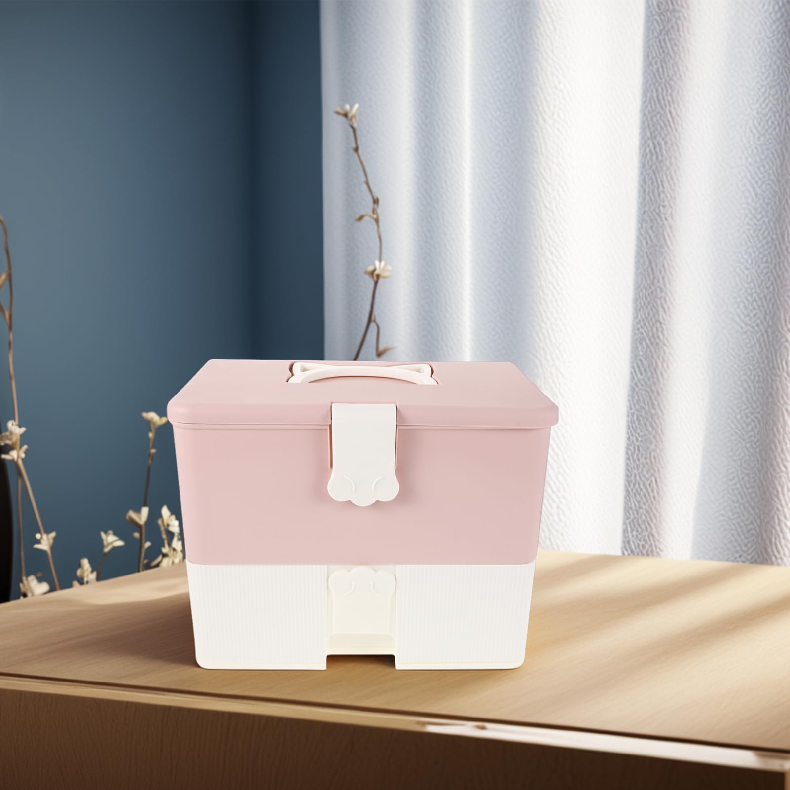 CALLARON Valigetta Smalti Rosa Doppio Strato Plastica Grande Capacità | Organizzatore per Manicure, Adatta a Strumenti Unghie e Gel, Spazio Ampio per Corsi e Tecnici