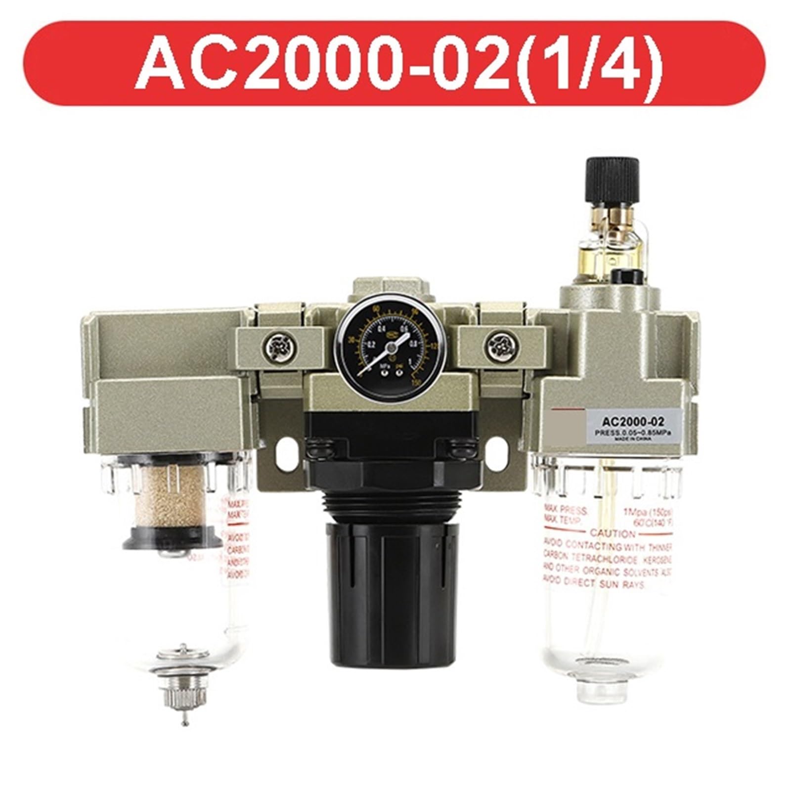 AC3010-02 AC3010-03 G3/8 pułapka separatora oleju i wody do regulatora ciśnienia sprężarki powietrza filtr pneumatyczny 1 szt. (AC2000-02)