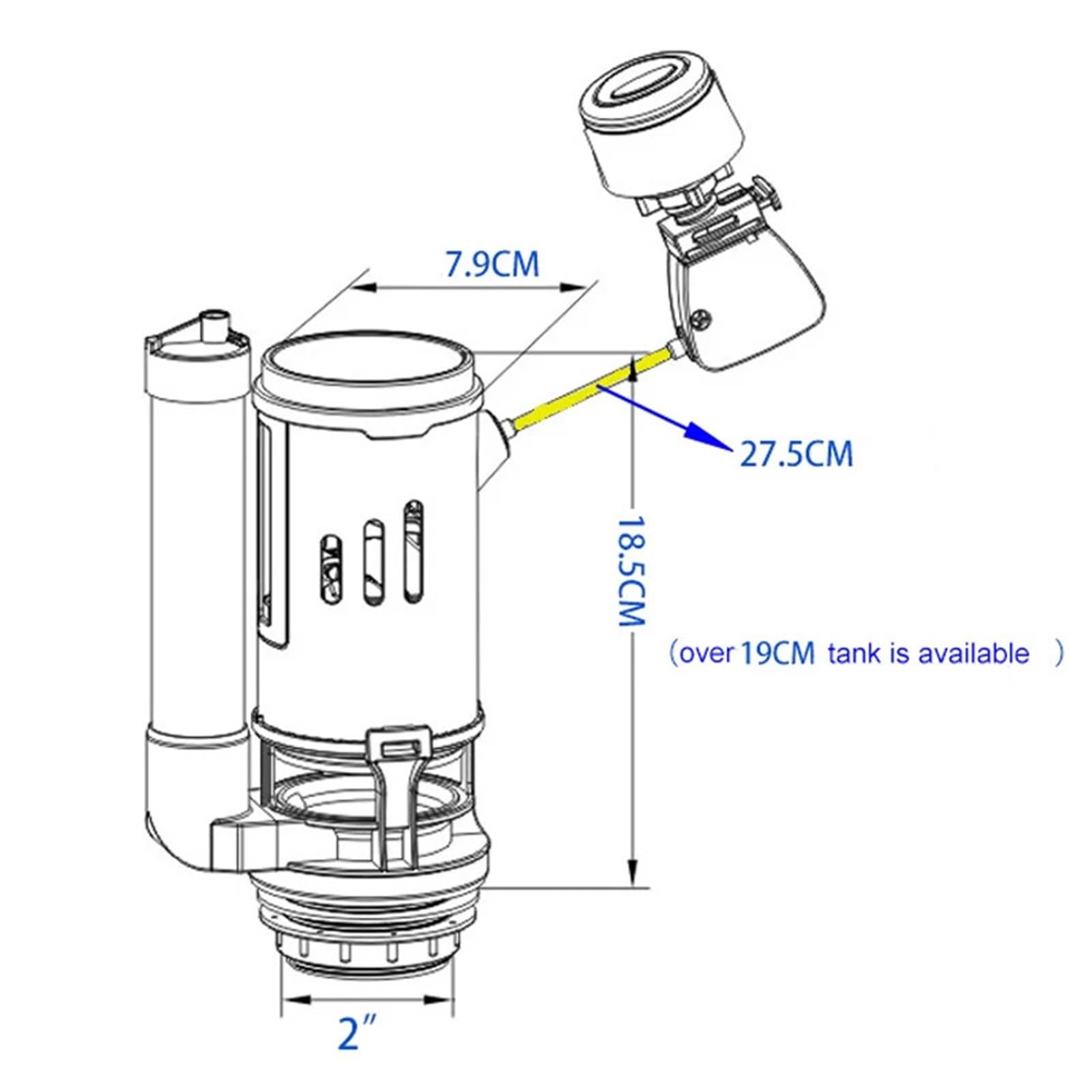 Spülventil für Toilettenspülkasten Linear Control Toilet Fitting Outlet Valve Water Saving Flush Kit Tank Drain Fittings System(1-piece side inlet-1)