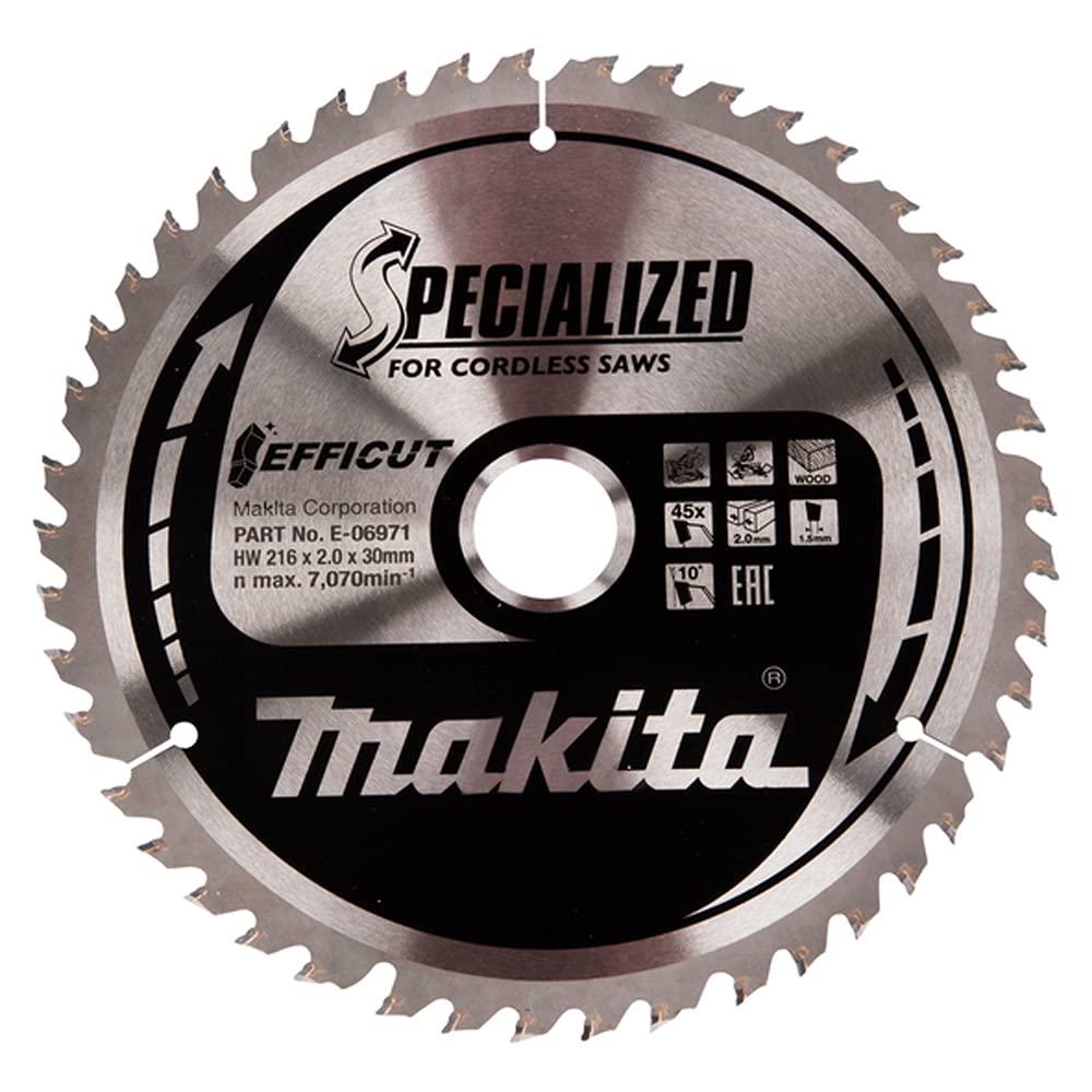 Makita Silver, Black E-06987 Tct Efficut Saw Blade 216X30x45t