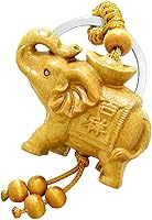 Vista 3 de Magic Human Regalos de elefante para mujer, llavero de Feng Shui de la suerte, amuleto de poder de protección, dijes de madera para sandalias