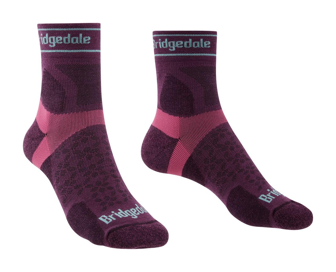 Bridgedale TRAIL RUN Ultralight T2 Merino Sport 3/4 Crew-Women's- Small-Damson