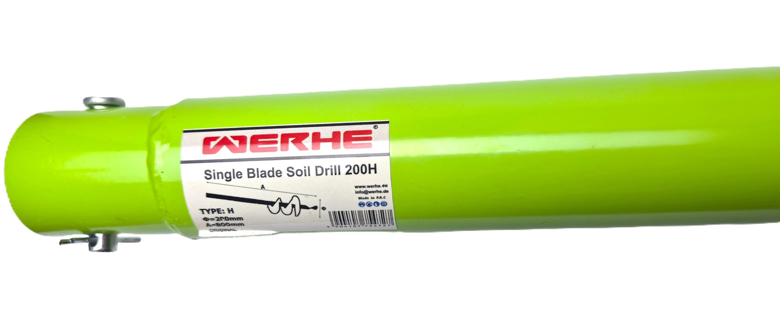 WERHE świder ziemny 200 mm z ostrzy z węglika, SDS Plus, 80 cm | ostrza z węglika wolframu, pojedyncza spirala, 20 mm chwyt z adapterem, głębokość robocza 36 cm, do sadzenia drzew