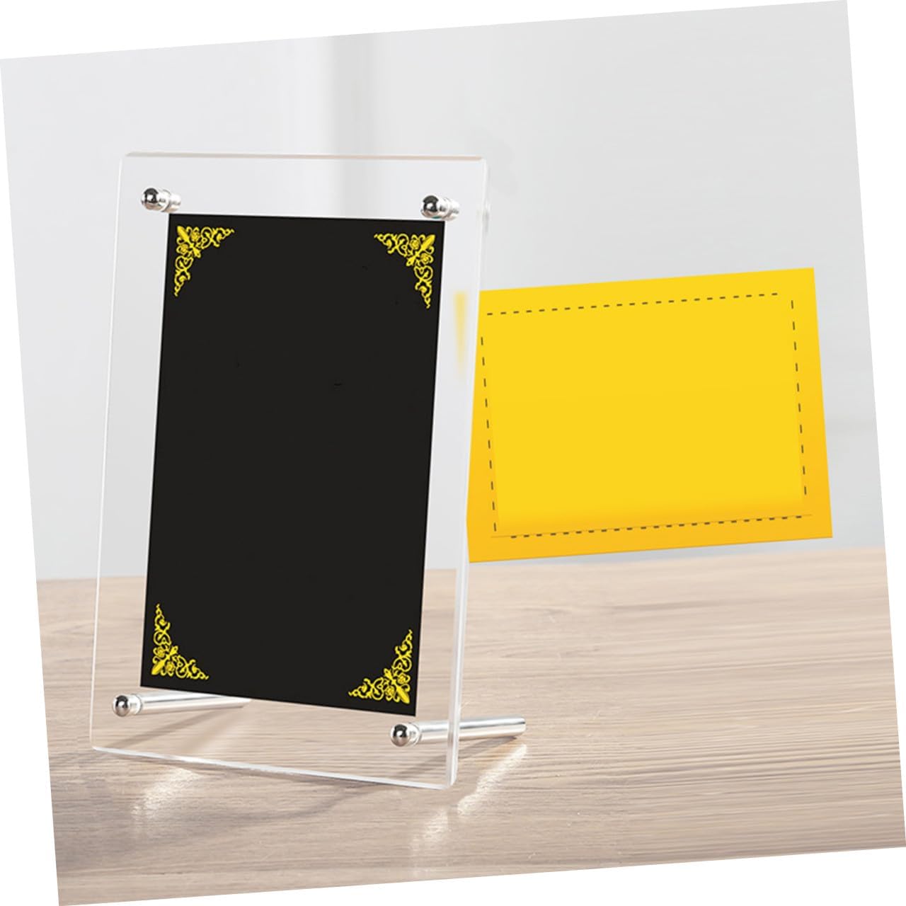 Unomor Glass Crystal Photo Frame Display Stand Acrylic 5 Inches Round for Certificate Display