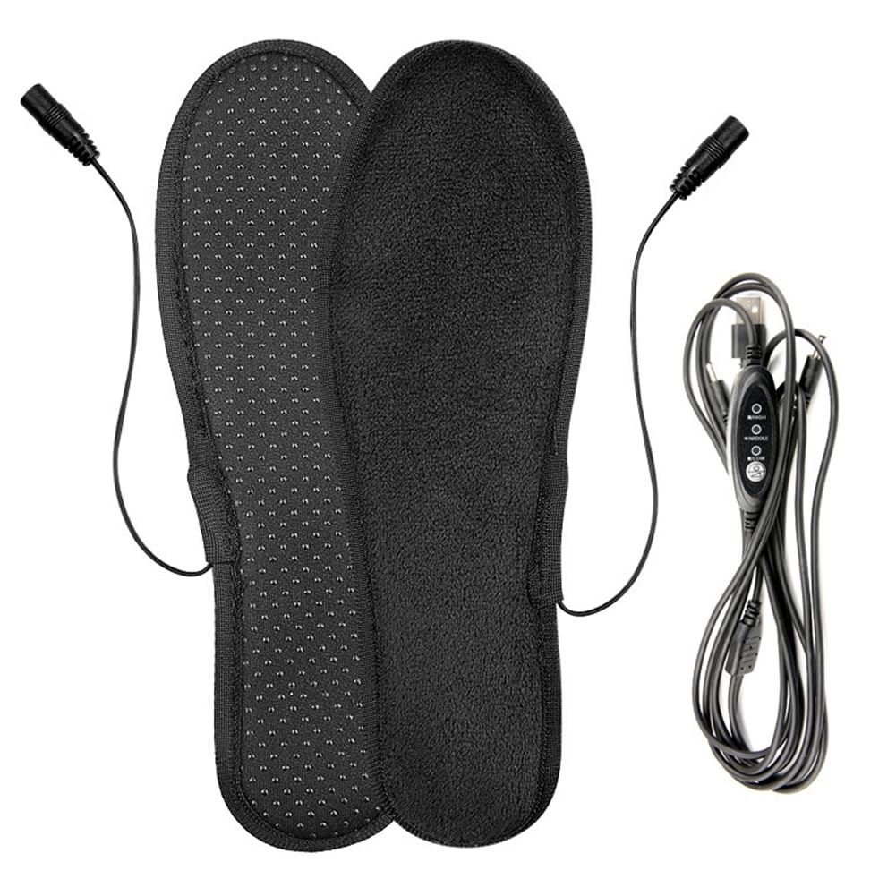 MACHREZY Pies Calcetines cálidos Almohadilla Estera Calentador de pies Almohadilla calefactora para Zapatos Plantillas calentadas eléctricas de Invierno para Mujeres y Hombres