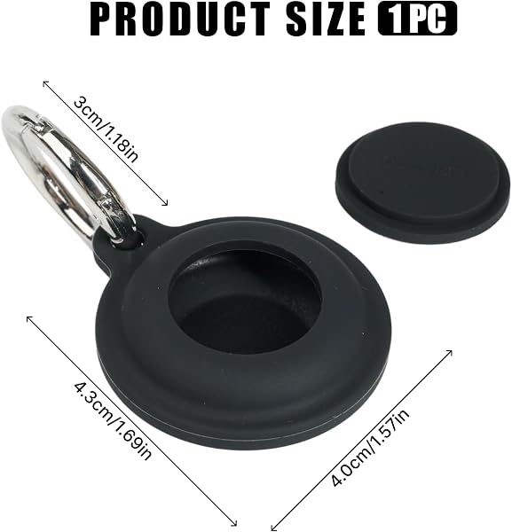Funda Compatible con Motorola Moto Tag, Funda de Silicona a Prueba de Golpes con Llavero, protección de 360°, Impermeable, Ultraligera, Negra, Robusta Funda antipérdida para buscadores de Llaves - 2