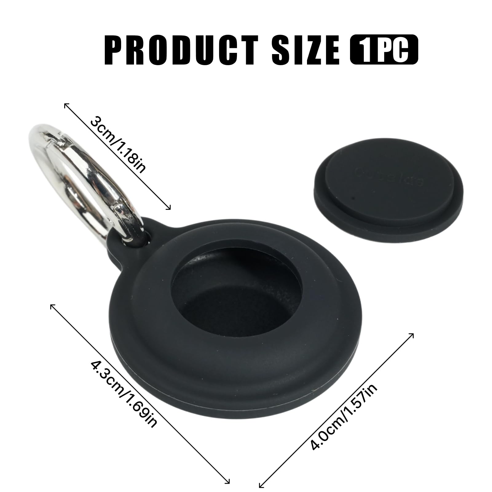 Funda Compatible con Motorola Moto Tag, Funda de Silicona a Prueba de Golpes con Llavero, protección de 360°, Impermeable, Ultraligera, Negra, Robusta Funda antipérdida para buscadores de Llaves - 3