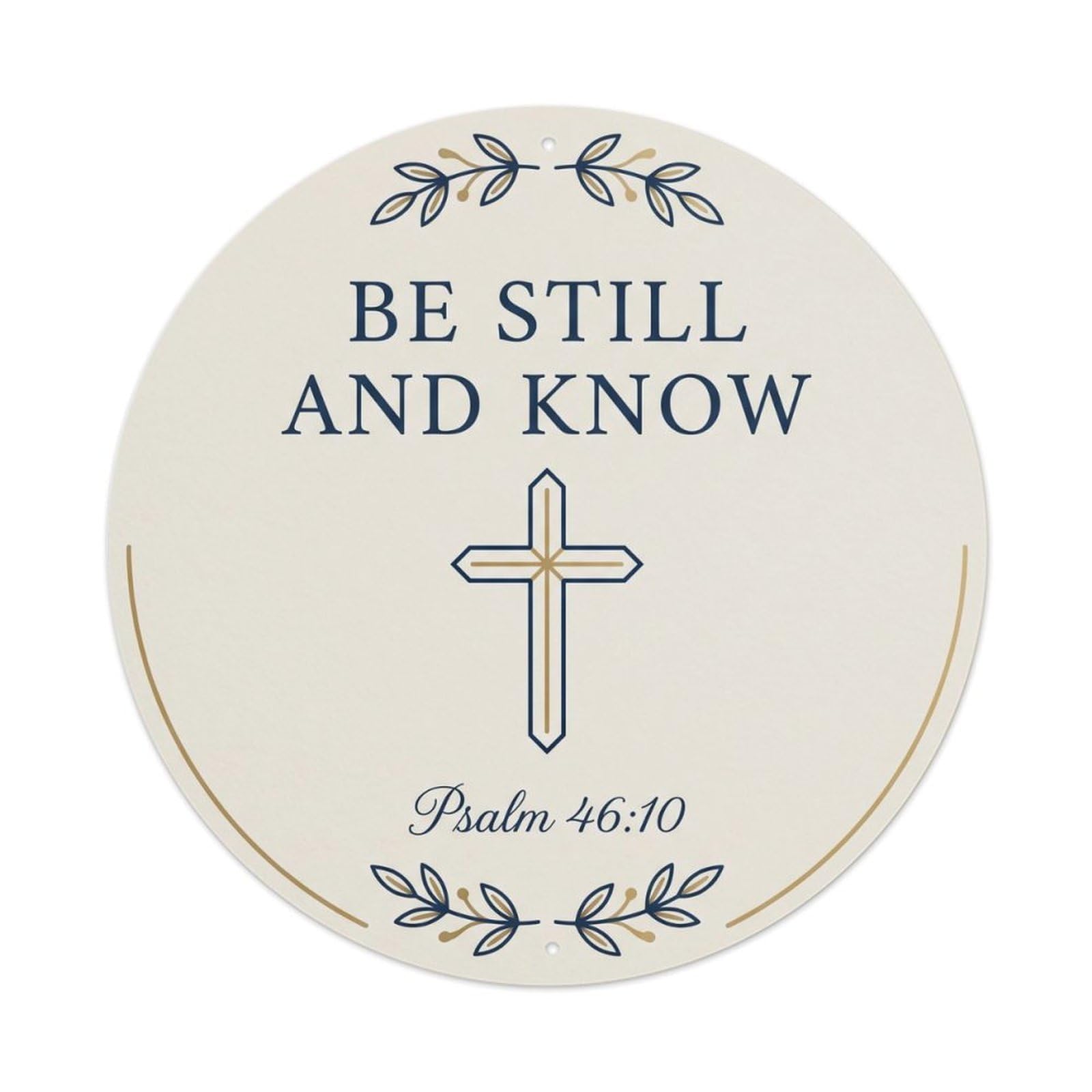 Scripture Ribbon Prayer Blessing Gentle Gospel Style Metal Tin Sign Plaque Wall Decor for Cafe, Man Cave, Club Bar, Office, Home Garden Round Metal Poster 8x8Inch