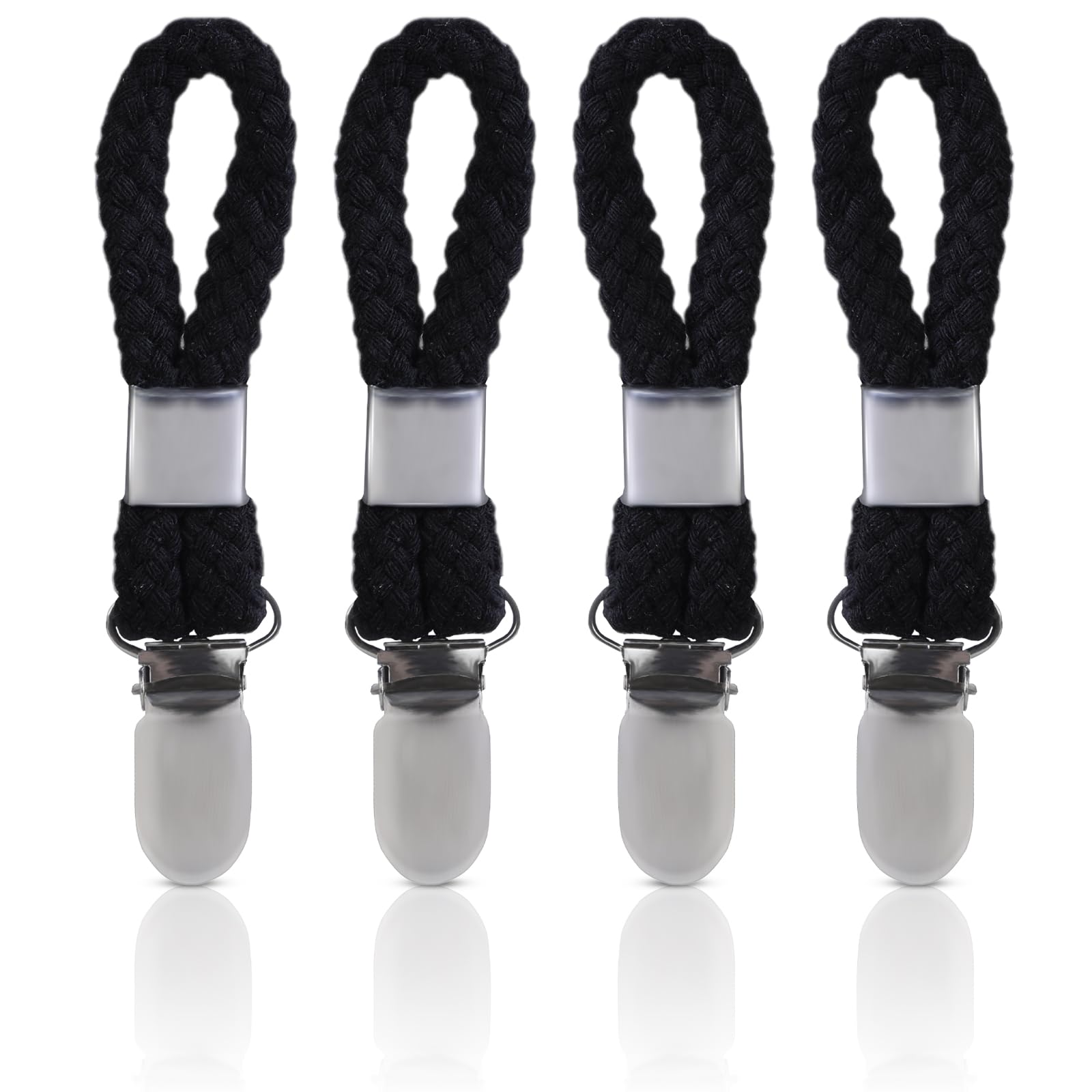 Four Towel Clamps Fastener Grippers Holders Clip with Cotton Rope for Hanging Solution Efficient Organization Kitchen Towel Holders