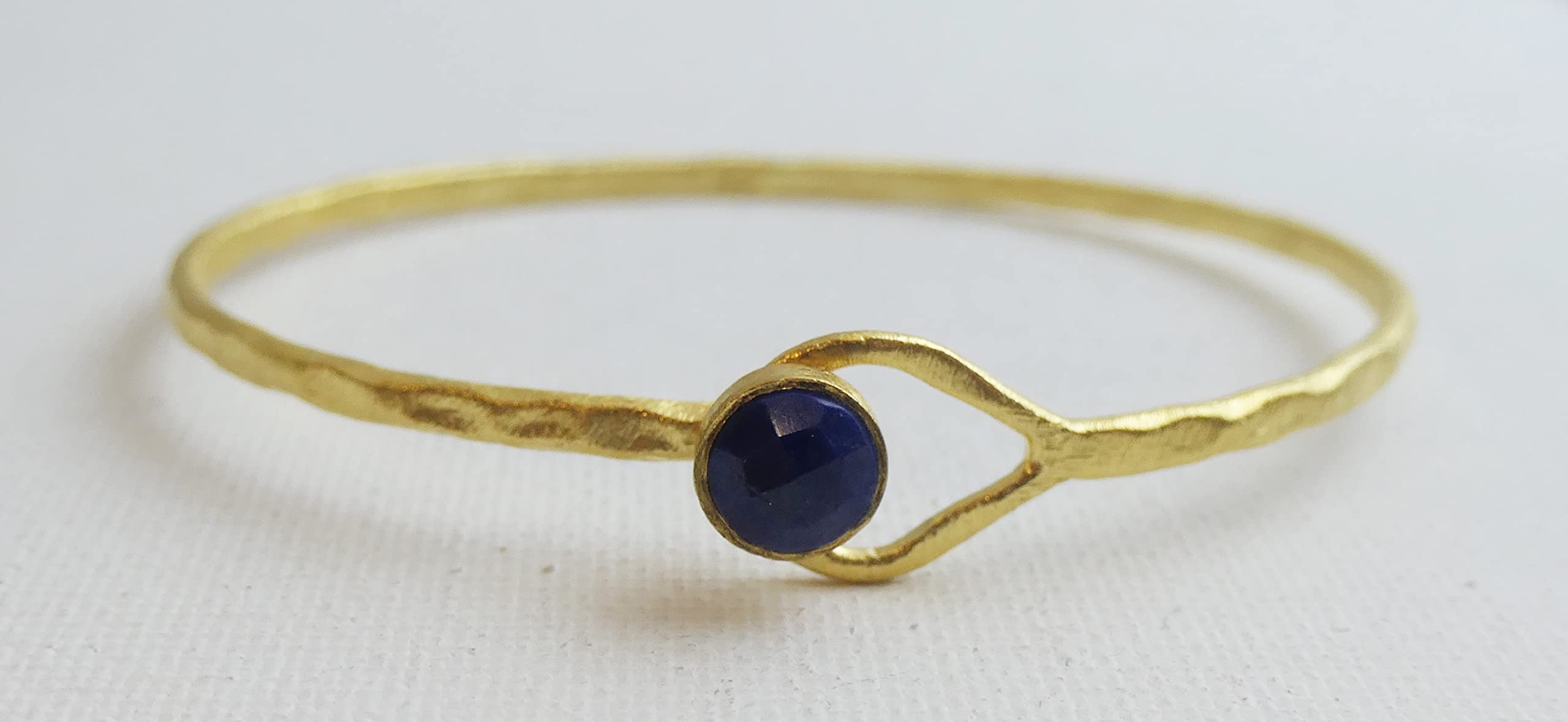 Pulsera de Plata de Ley Chapada en Oro con Lapislázuli