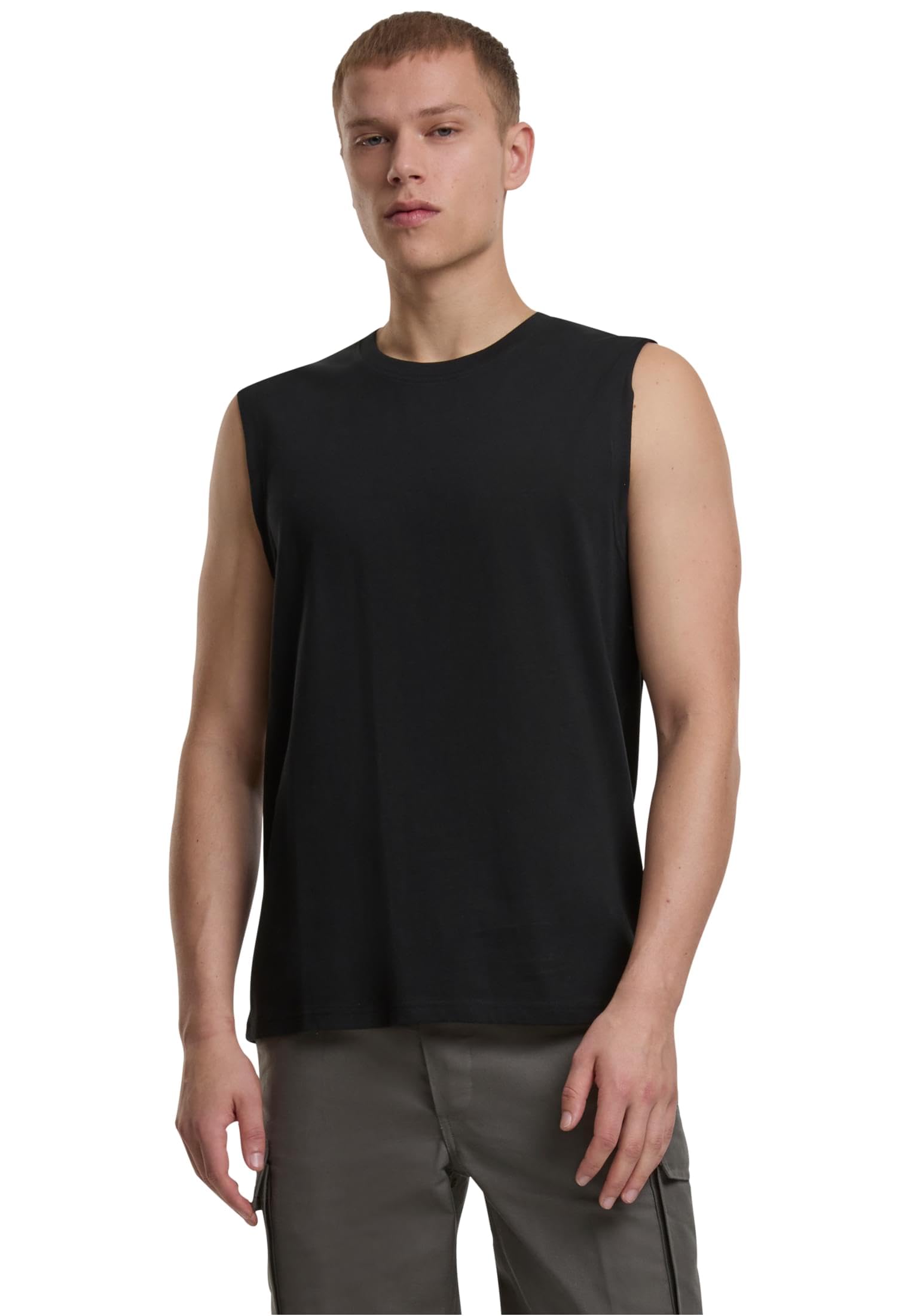 Brandit Men's T-Shirt Sleeveless, Black, 7XL