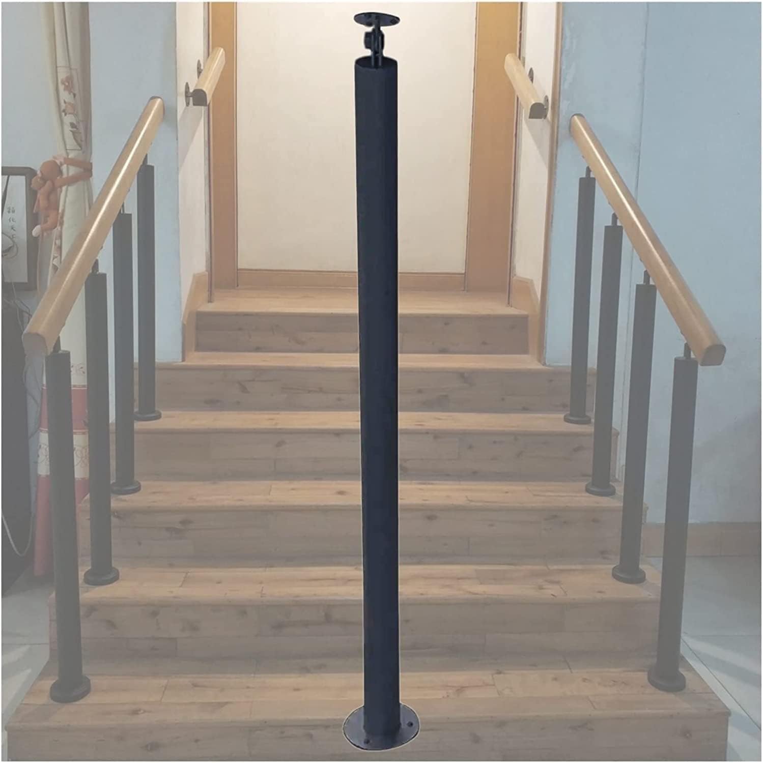 Kit garde-corps pour escalier en pente avec colonne en fer réglable blanc 95cm