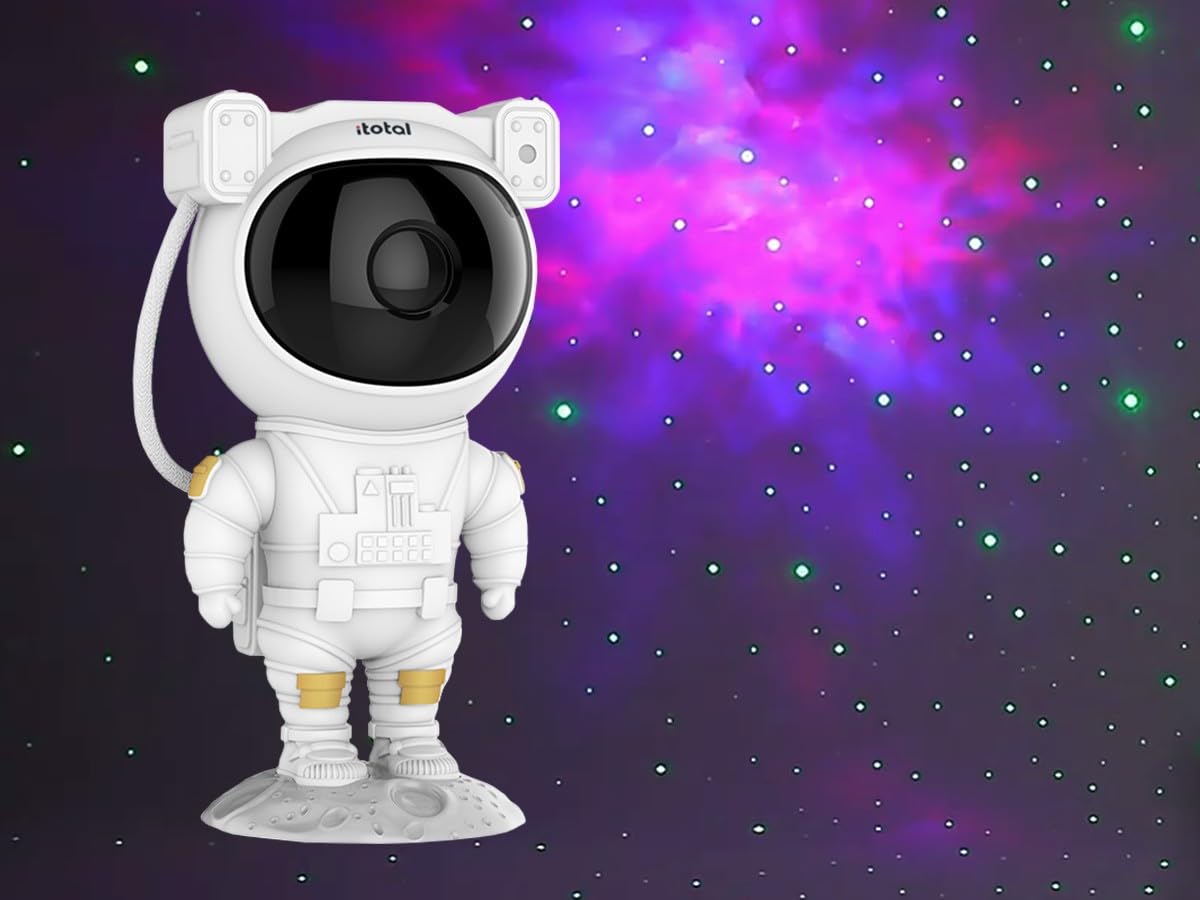 I-TOTAL® - Proyector LED con efecto cielo estrellado, lámpara proyector modelo astronauta, lámpara de noche para niños, adultos, fiestas en casa, con cable