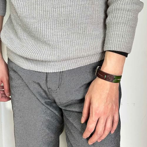 Image of Punk Rock Retro Adjustable Belt Buckle Wristband Split Design Pu Leather Cuff Bracelet