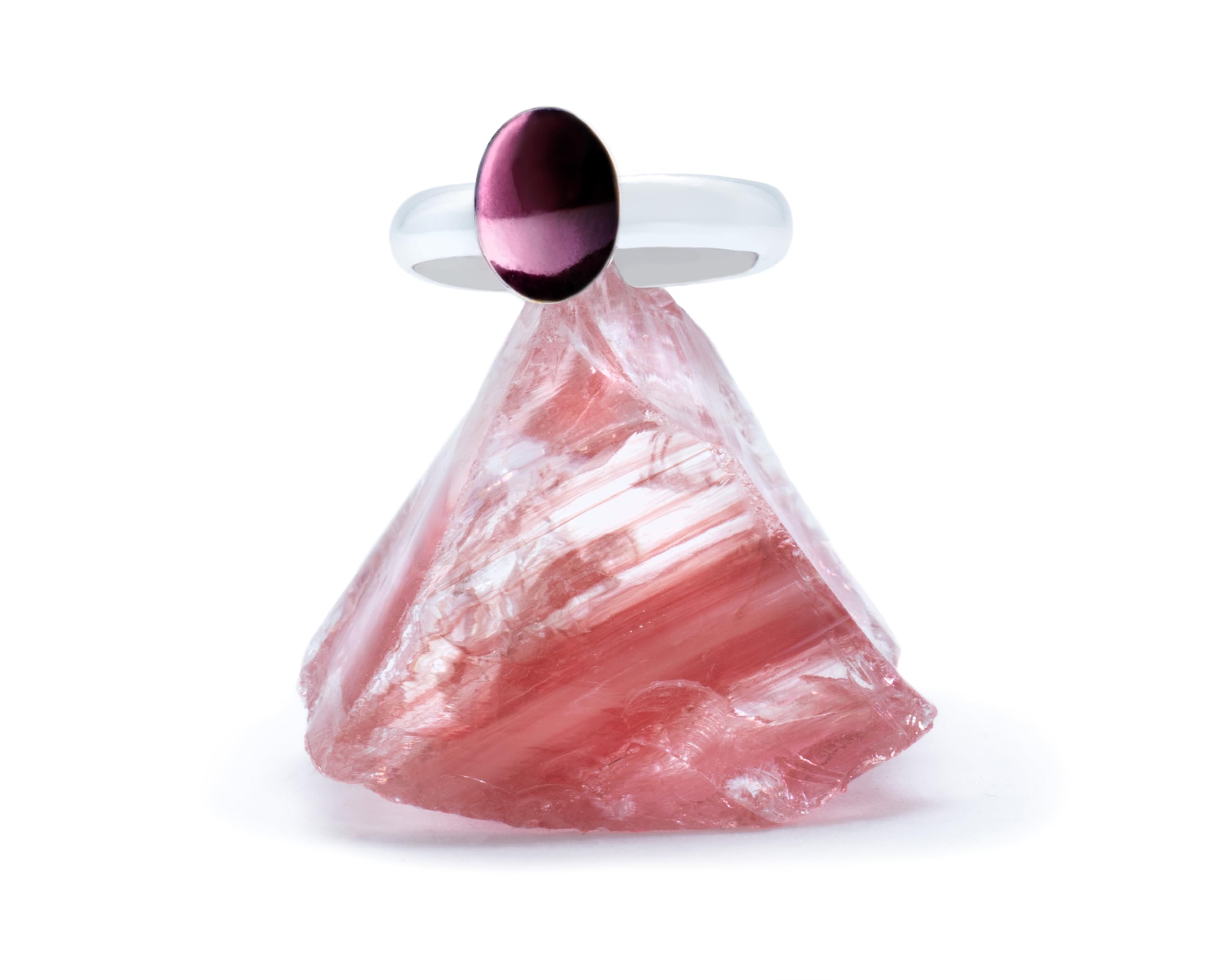 Anello Argento 925 con Granato Naturale: Pietra di Passione e Protezione - Gioiello Artigianale Fatto a Mano in Italia - Regalo Perfetto per Donna, Mamma, Ragazza - Anello Elegante in Argento