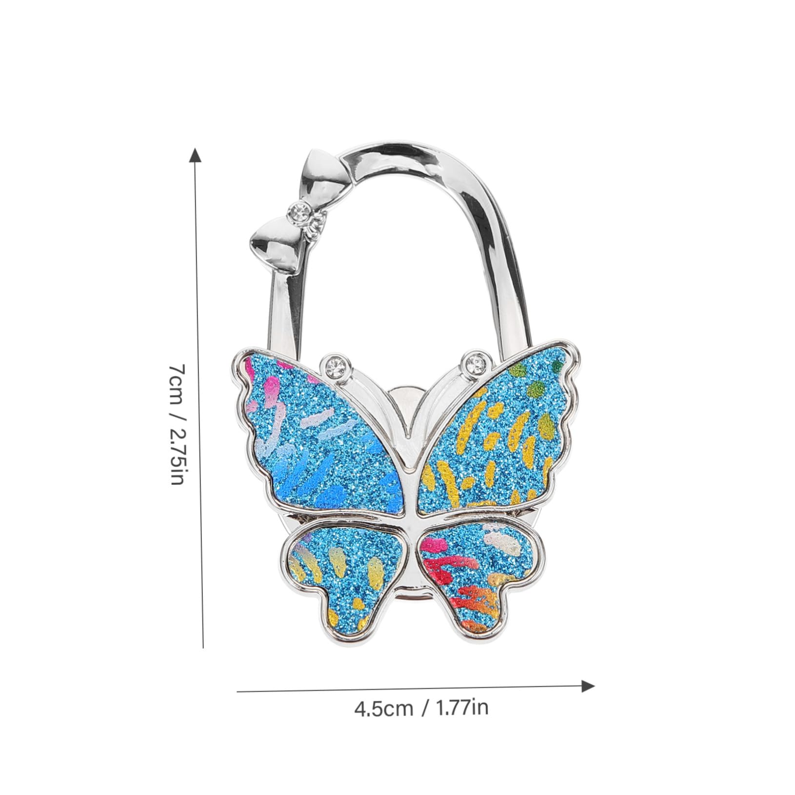 VANZACK Butterfly Purse Hook Hanger Metal Handbag Holder for Office Table Decorative Versatile Table Hook for Bags Hats Keys Strong Load Bearing Design Portable Stylish
