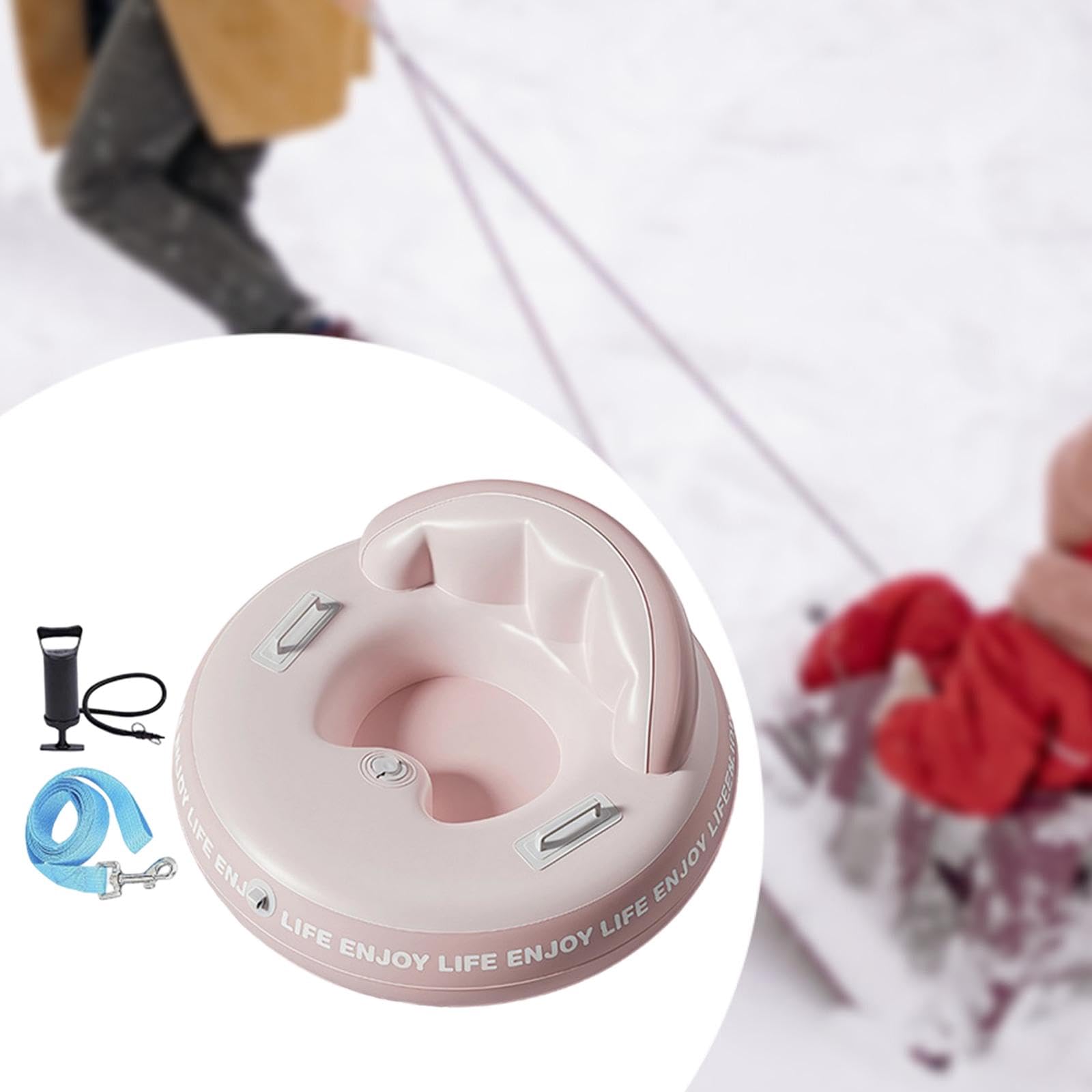 perfk Bouée Gonflable en PVC résistant au Froid avec poignées, idéale pour Les Jeux de Neige en Famille et Les activités Sportives de Plein air.