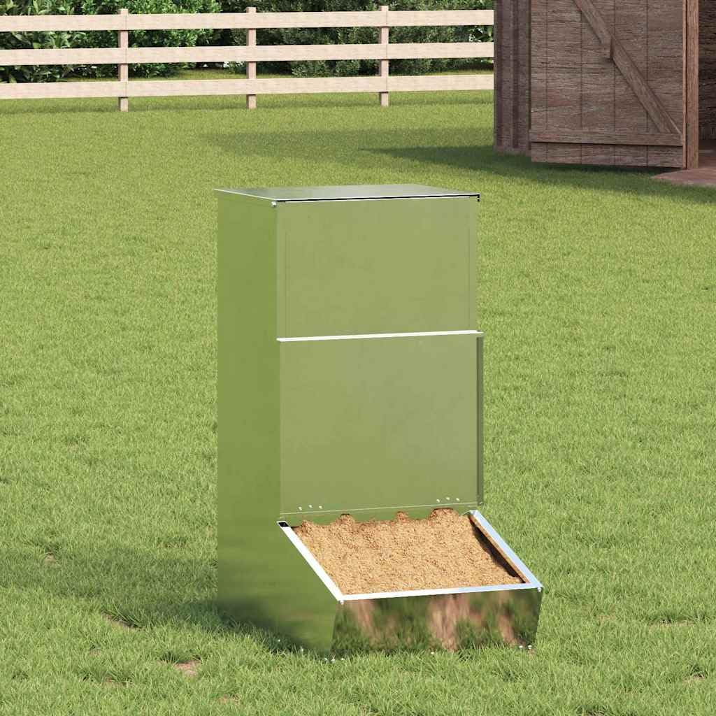 vidaXL Nutriente per Maiali Argento 55 x 38 x 76 cm Acciaio zincato, Fontanella per maiali, capiente e pratica, per esterni, resistente agli agenti atmosferici, perfetta per giardino e terrazza