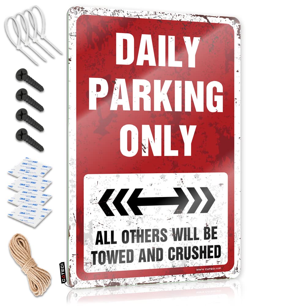 Krazmurongd One Color Dorm Door Sign Daily Parking Only Tin Sign Sarcastic Metal Signs Home Bar Decor