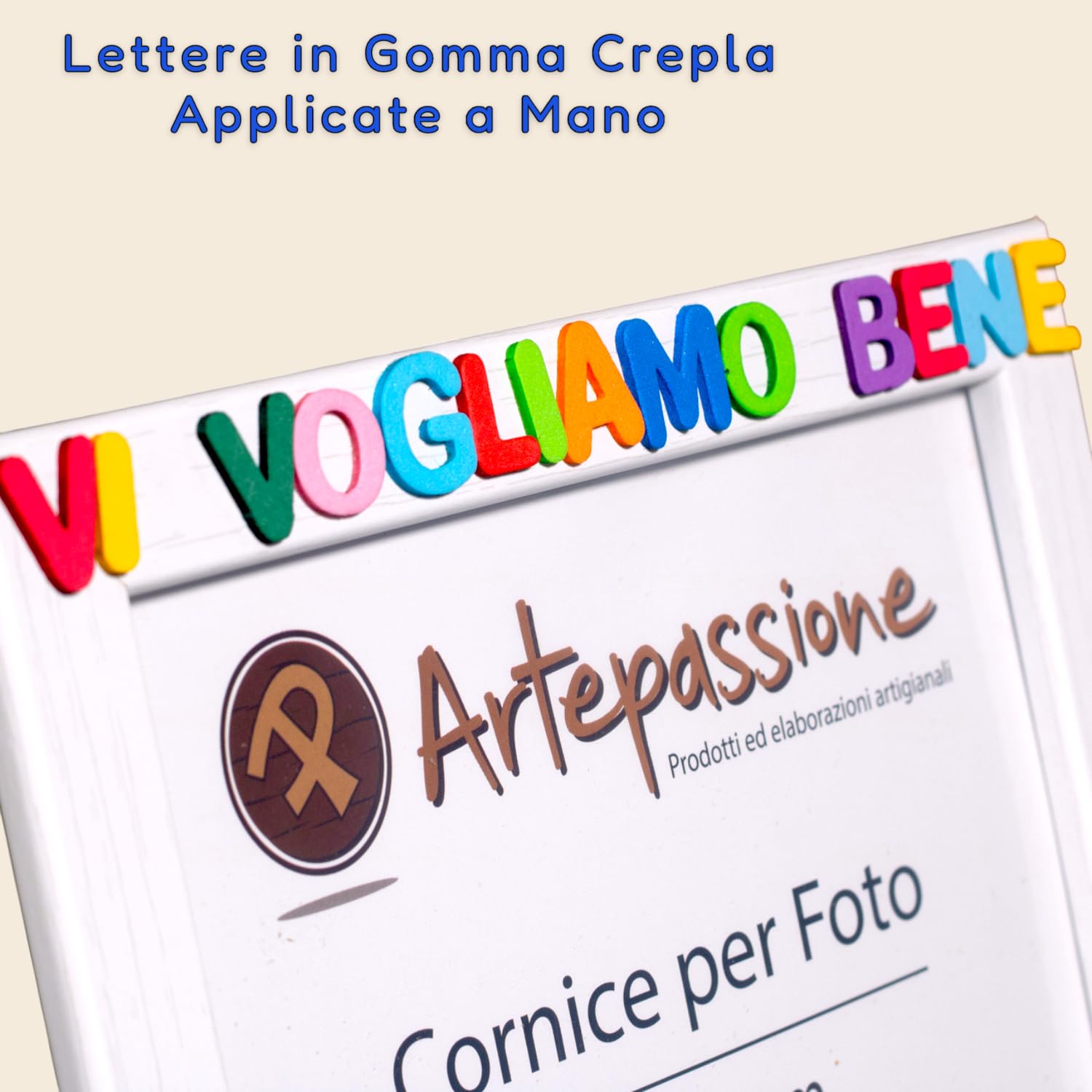 Regalo Nonni - Cornice Foto 13x18 Bianca in Legno con Scritta Vi Vogliamo Bene Nonni - Idea Regalo Compleanno Nonno e Nonna - Portafoto da Appoggiare o Appendere