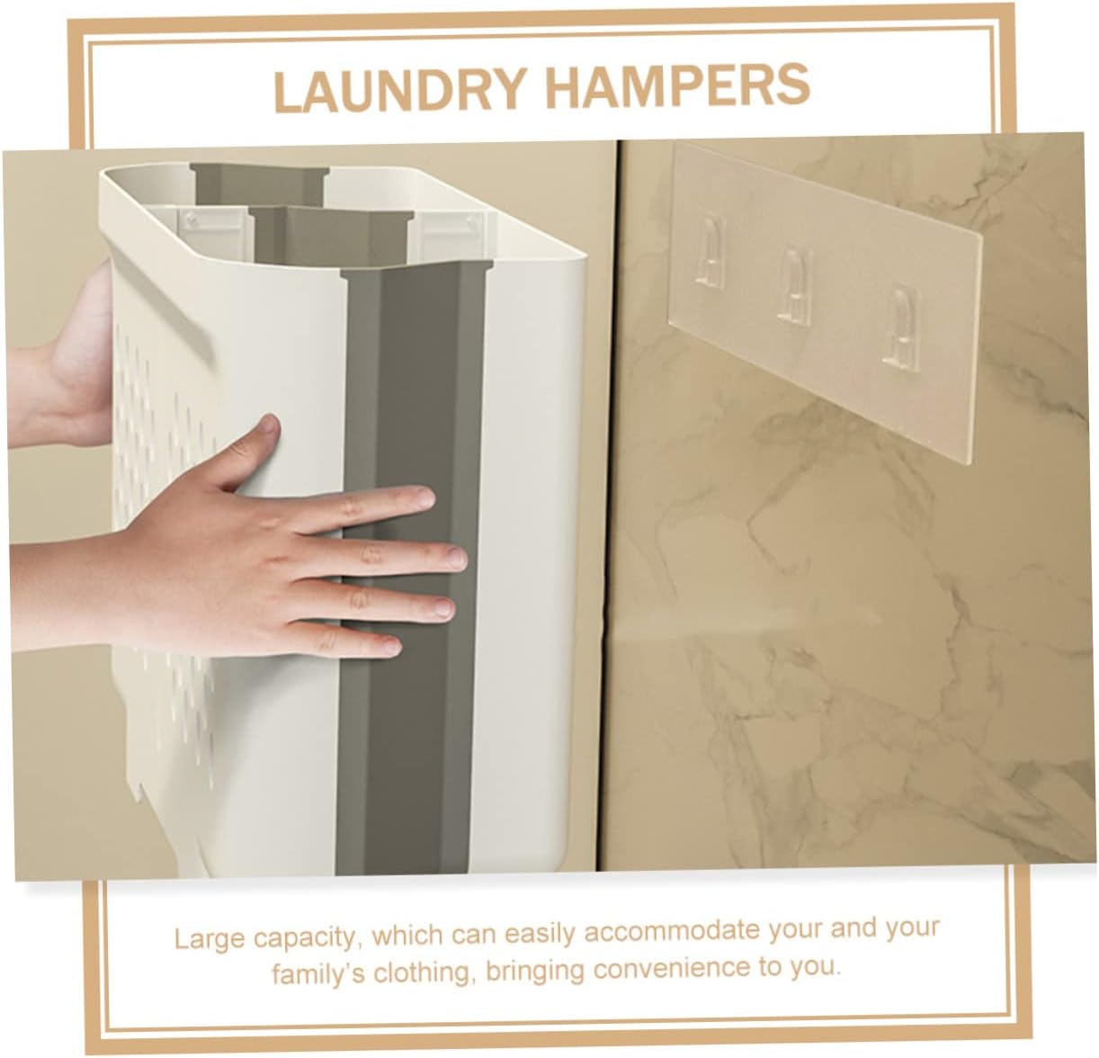 Zerodeko Wall Mount Foldable Laundry Hamper Large Capacity Multi Function Dirty Clothes Basket Space Saving Hanging Storage Organizer for Bathroom and Bedroom