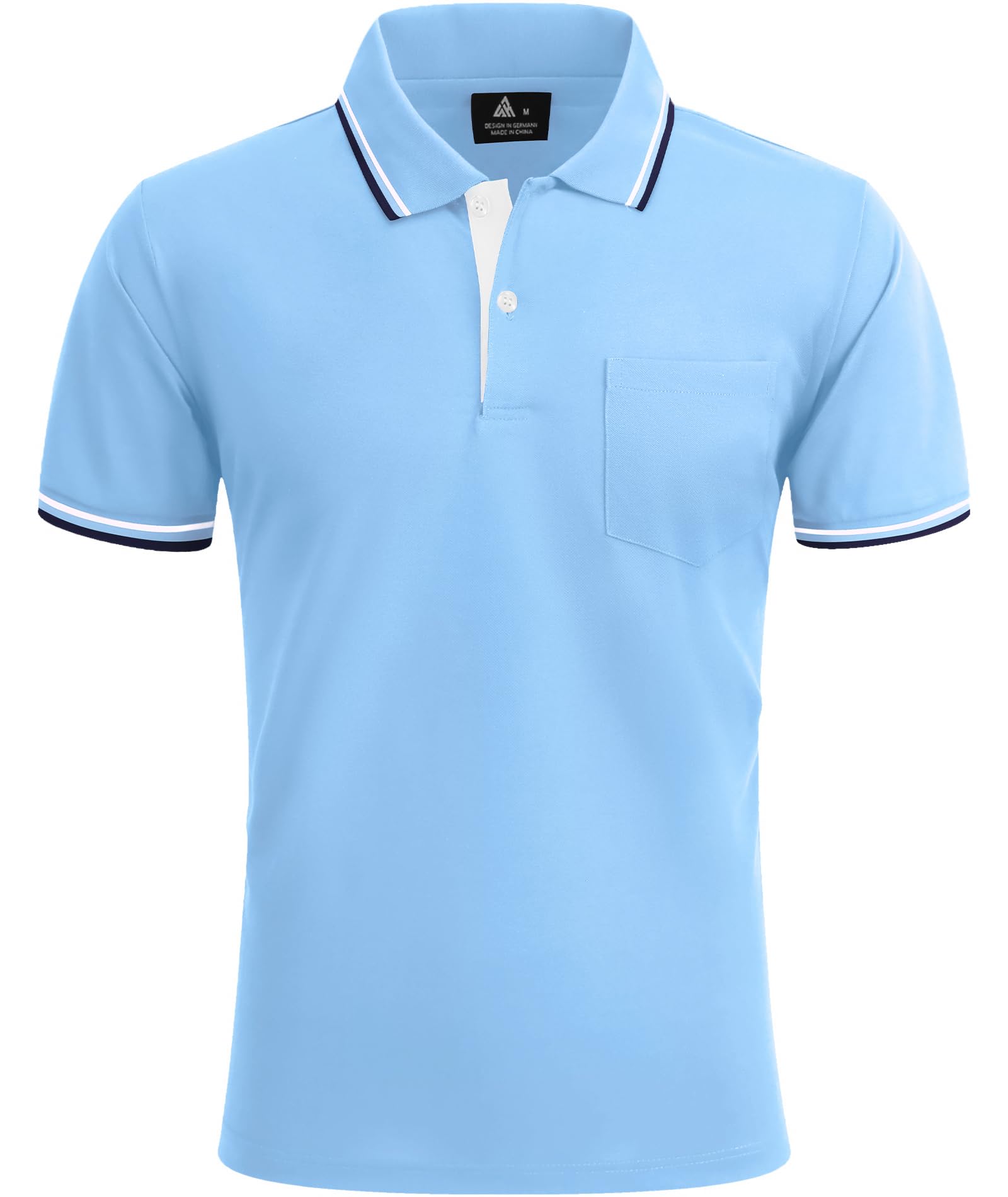 LLdress Herren Kurzarm Poloshirt Atmungsaktiv Schnelltrocknend Tshirt Freizeit Sport Sommer Poloshirts Männer Knopfleiste Polohemd