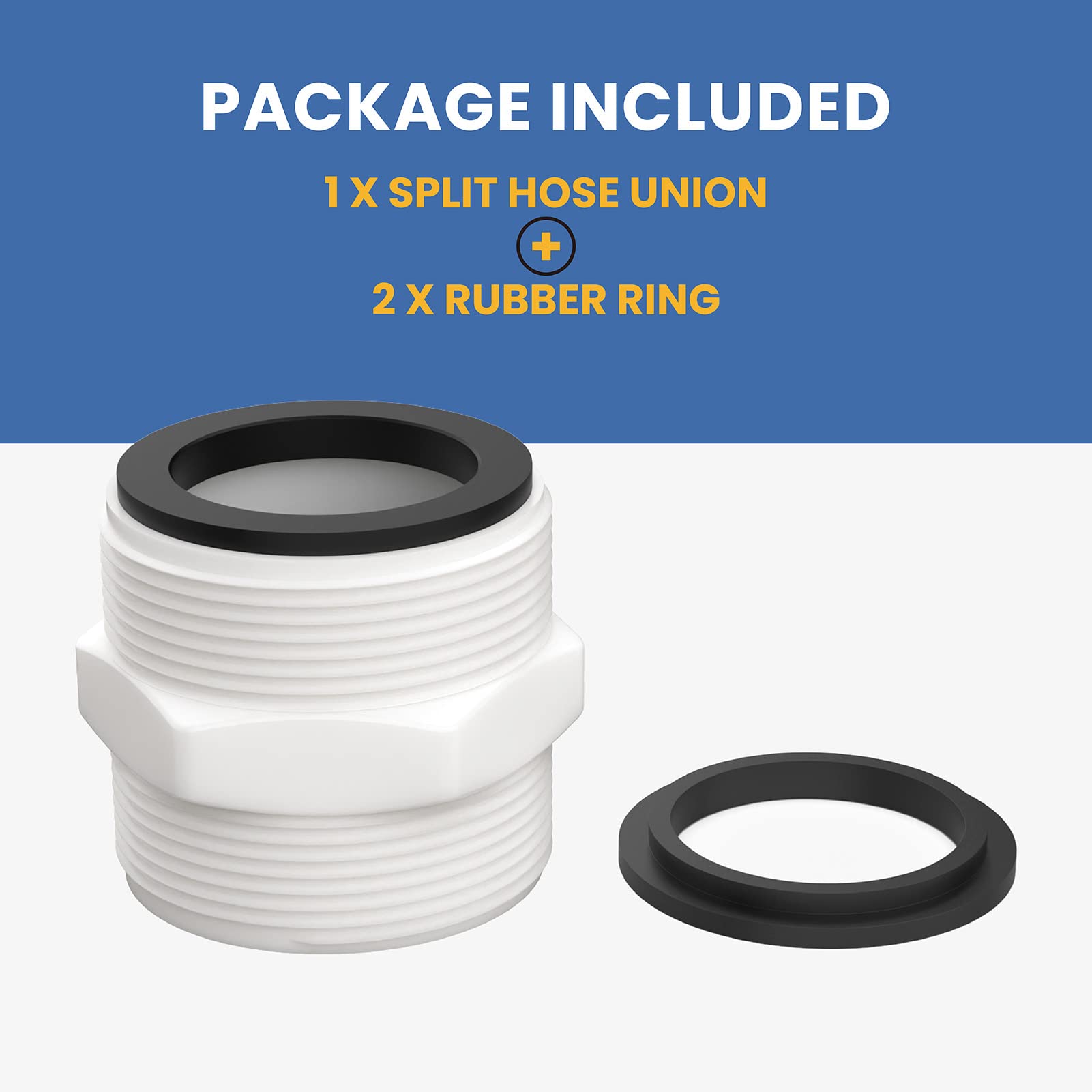 Conector de manguera de piscina de repuesto para Intex & Coleman, conector de junta de manguera dividida de piscina de 1.5 pulgadas para extensor de manguera de piscina sobre el suelo, se adapta a
