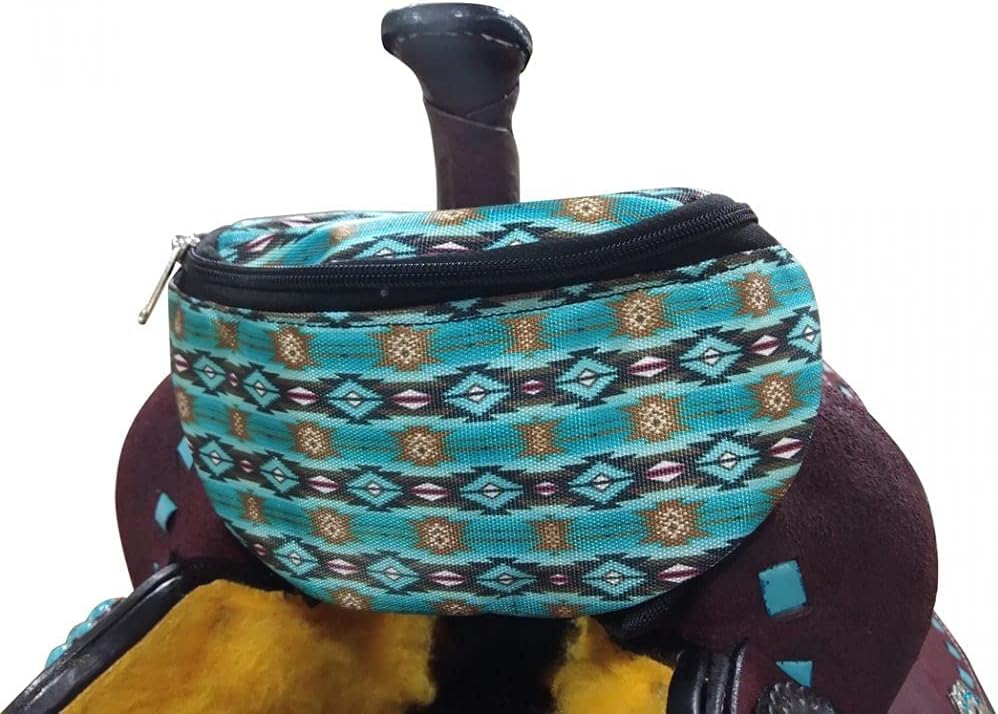 Showman Teal Southwest Design Insulated Nylon Saddle Pouch