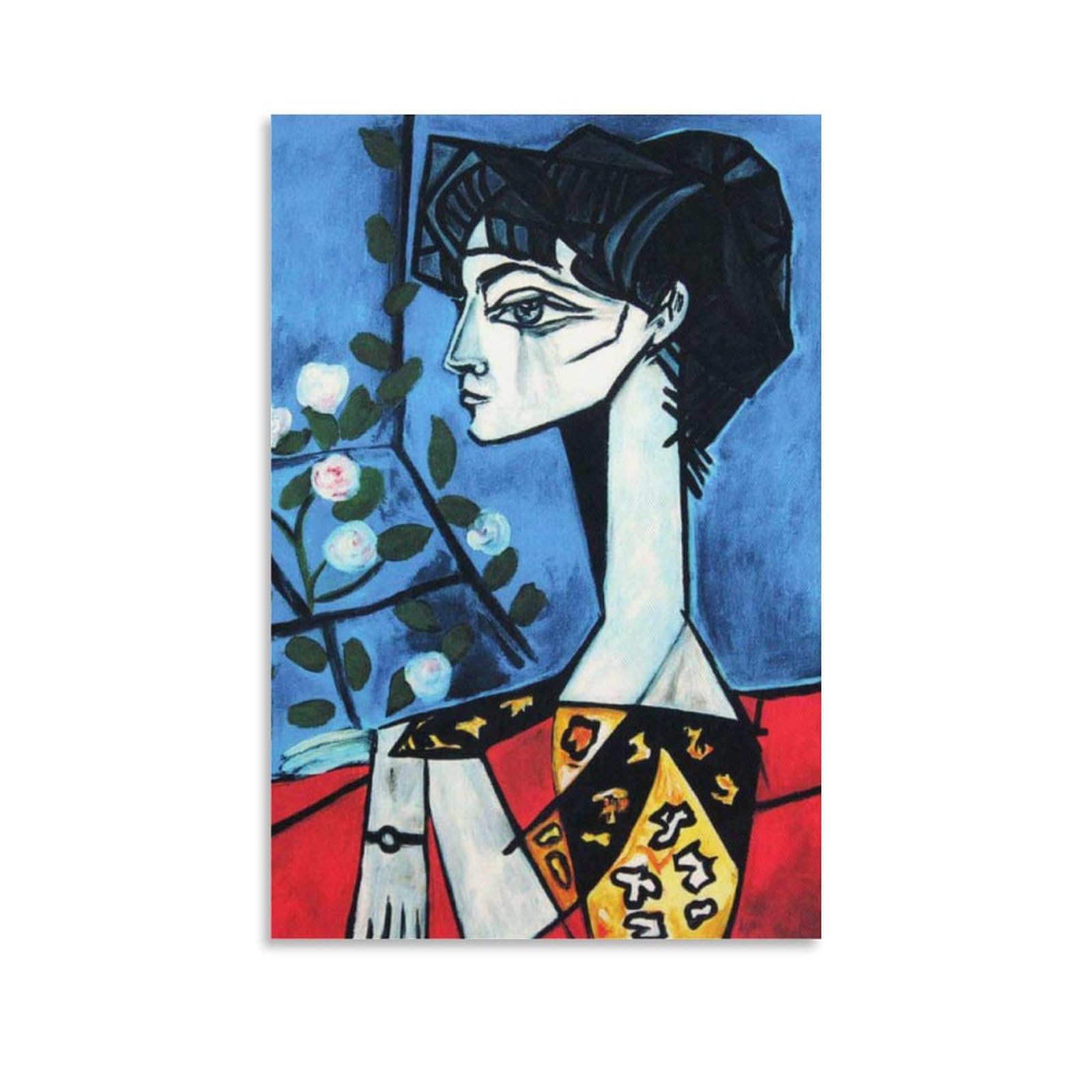 Amazon.co.jp: パブロ・ピカソ「ジャクリーヌ・ロックと花