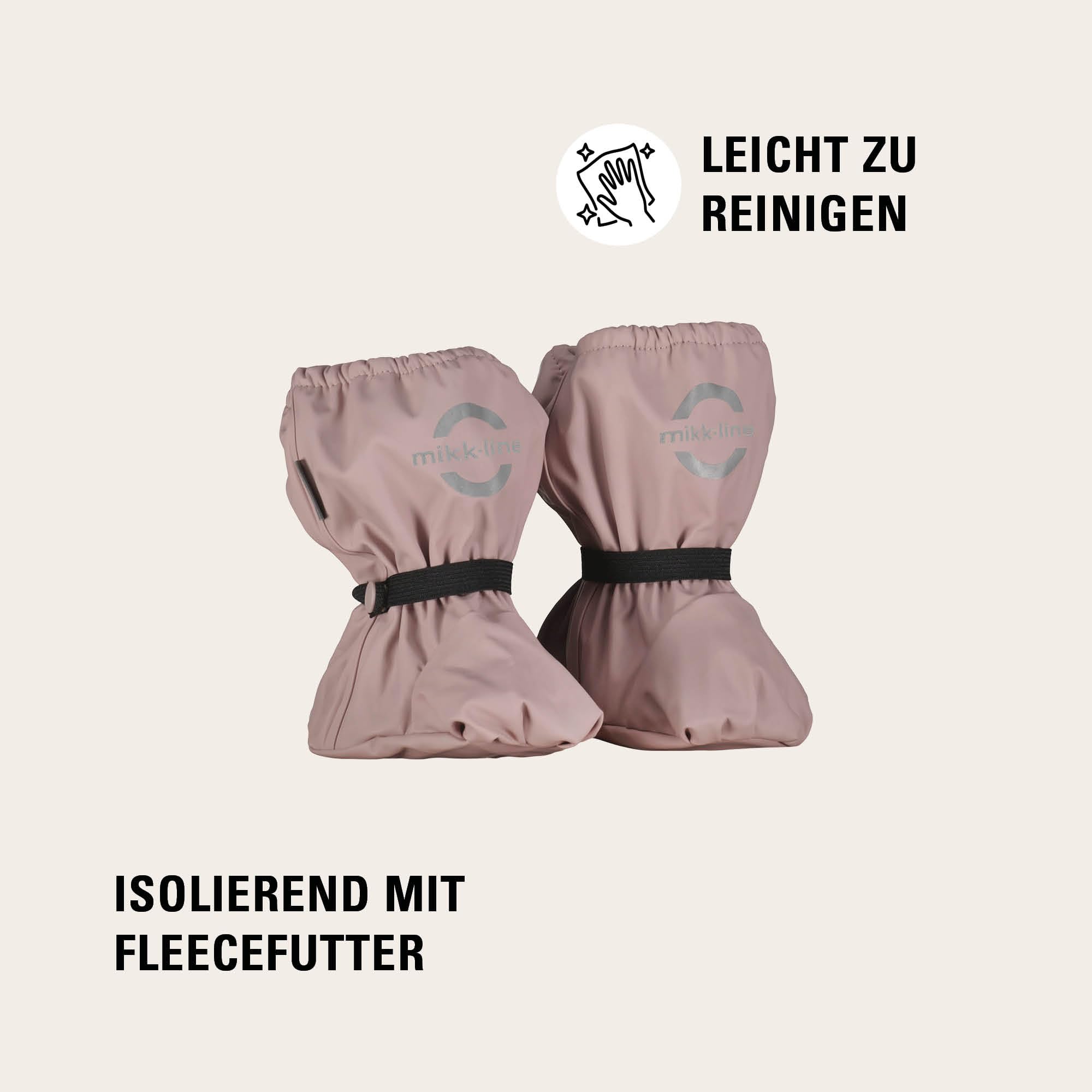 Mikk-line PU Regenfüßlinge mit Fleecefutte Adobe Rose 74 | Oeko-TEX Standard 100 Zertifiziert | Wasserdicht mit Einer Wassersäule von 8.000 mm | Winddicht und isolierend | Kein PFAS hinzugefüg