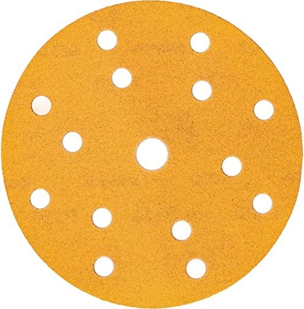 Mirka Gold Universal Sanding Paper Ø 150mm Sanding discs Hook & loop 15-hole, grit P400, 100 pcs/For sanding plaster, filler, chipboard, wood, varnish