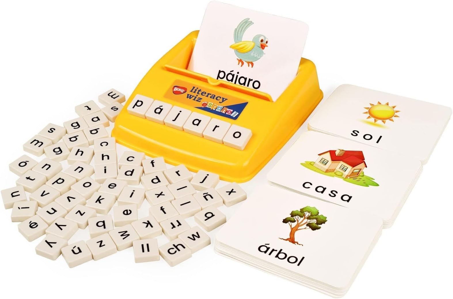 Spanish Literacy Wiz Spelling Game - Espanol Lower Case 60 Flash Cards - Preschool Language Learning Educational Toys
