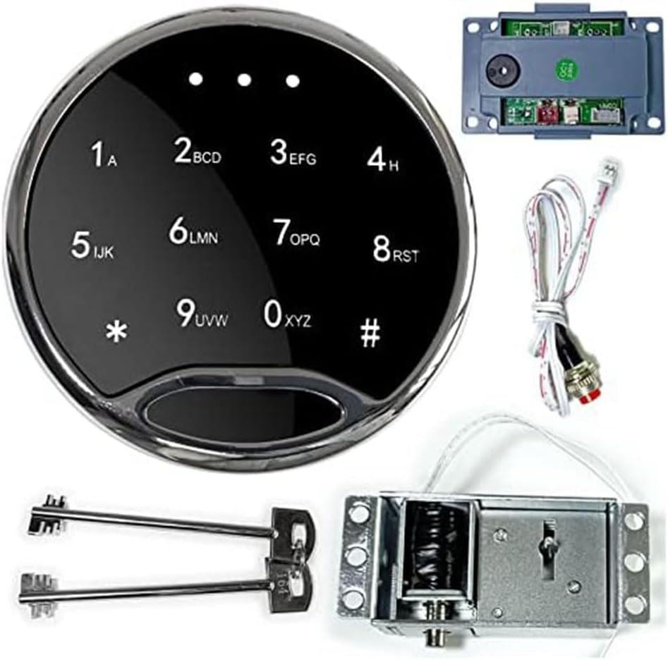 DroagoctSafe Lock Replacement Kit Set Touch Pad/Keypad with Solenoid Lock 2 Override Keys
