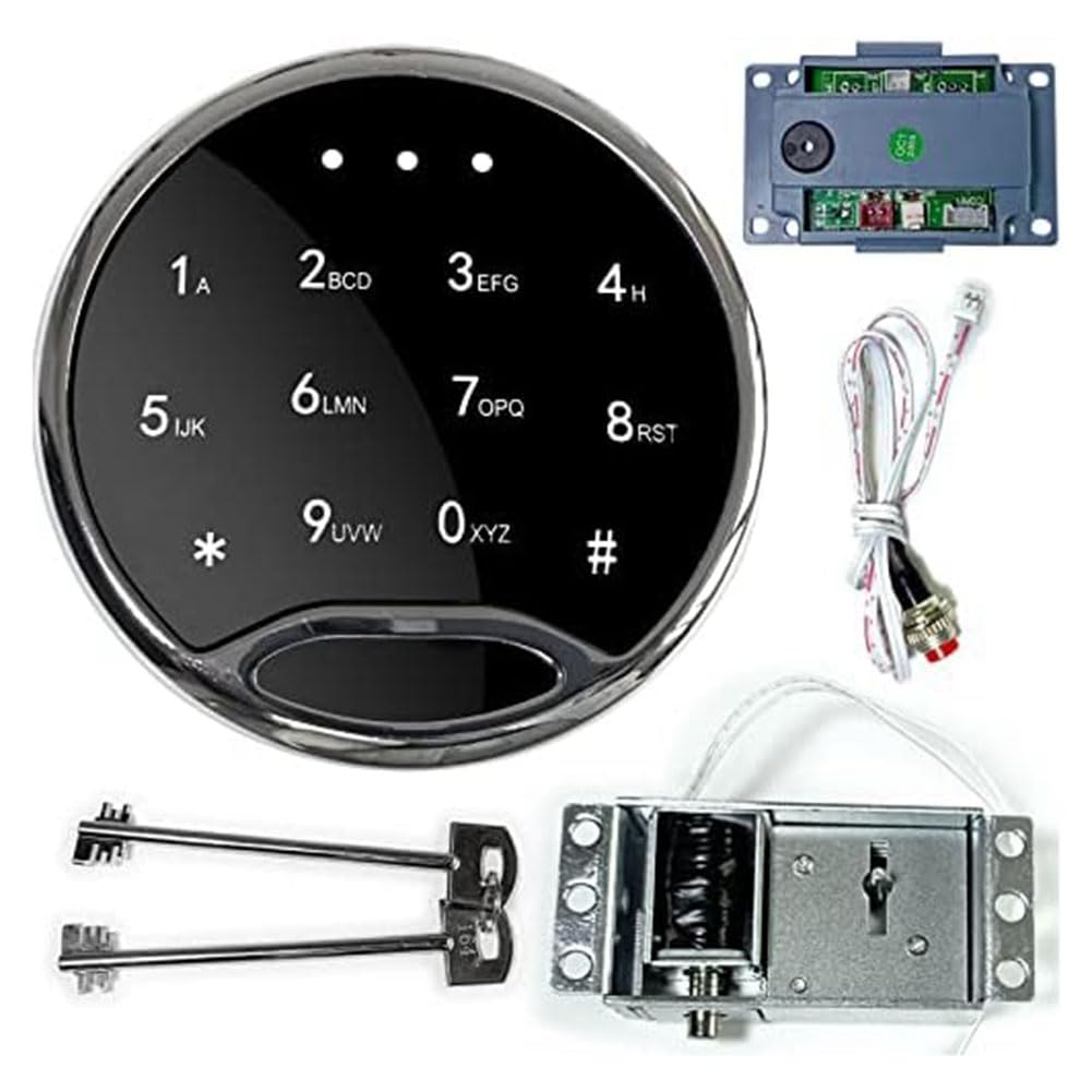 Elektroniczny zestaw zamków sejfowych, touchpad/klawiatura z zamkiem magnetycznym, 2 przyciski Override