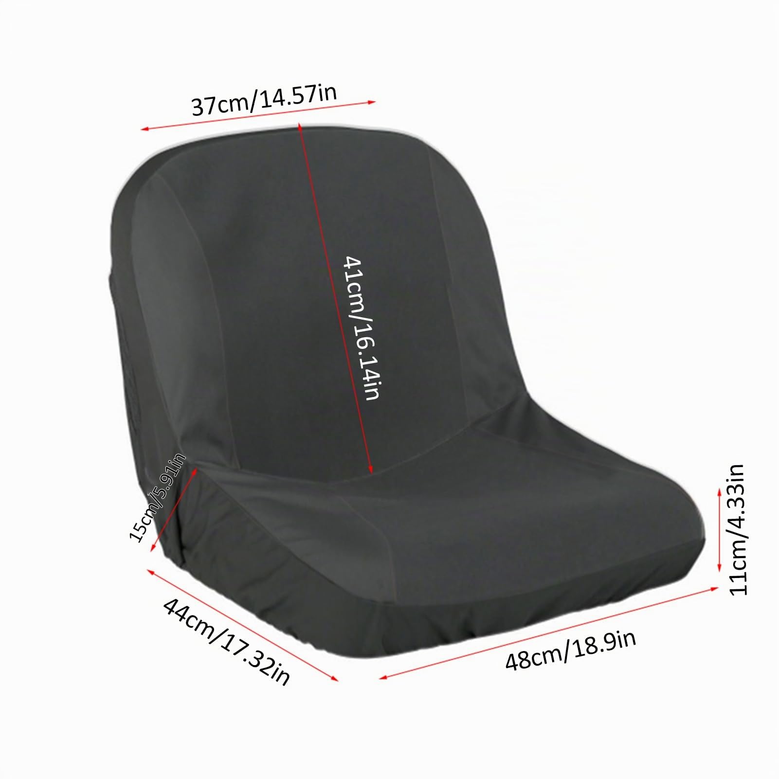 Housse de Siège, Housse de siège de Tracteur imperméable avec 2 Poches de Rangement, pour Tondeuse autoportée(Taille L, Noir)
