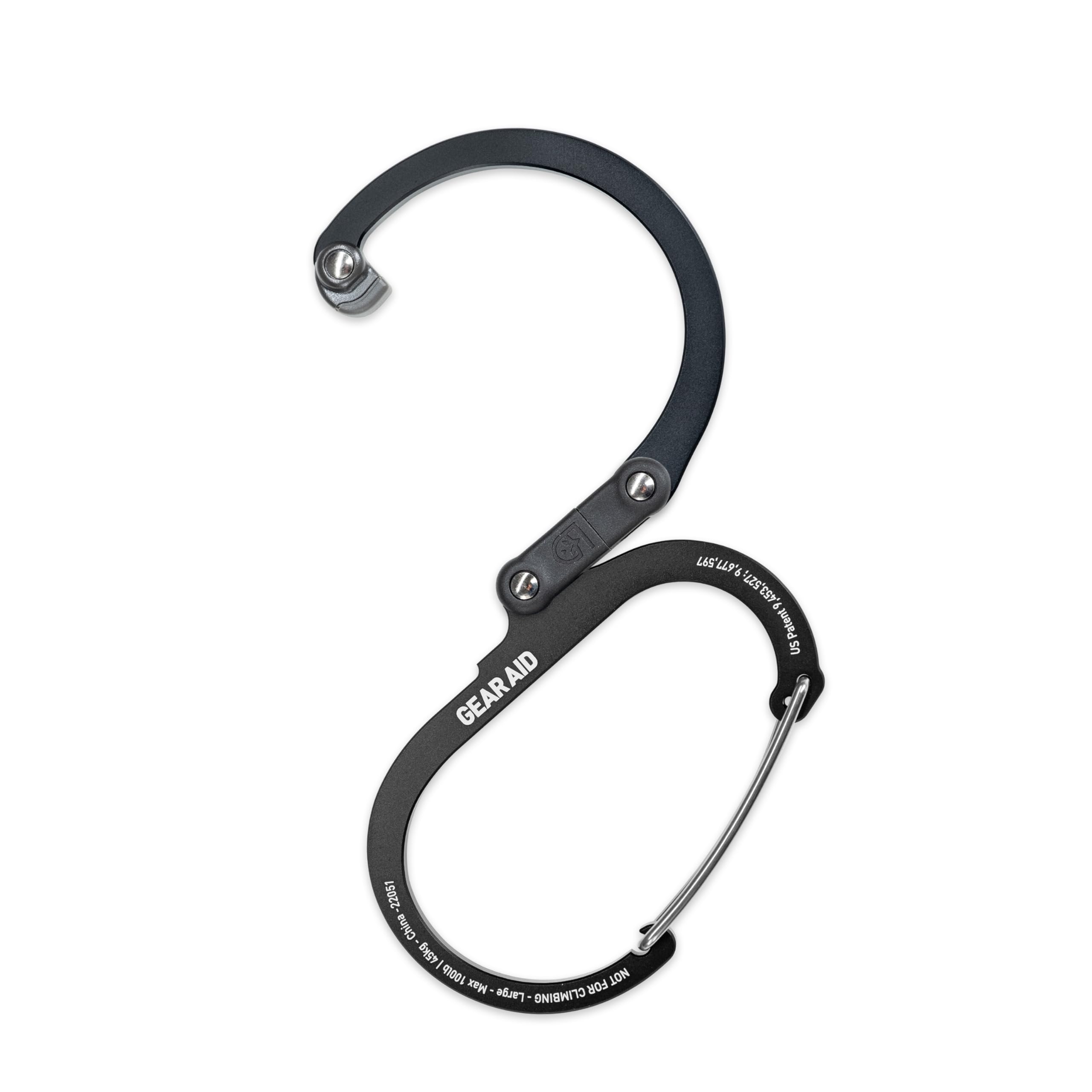 Gear Aid HEROCLIP (Large) Carabiner Gear Clip and Hook for Hanging Heavy Duty Items, Camping Backpacks, Suitcases, Kayaks, Bicycles, Garage Organization and More
