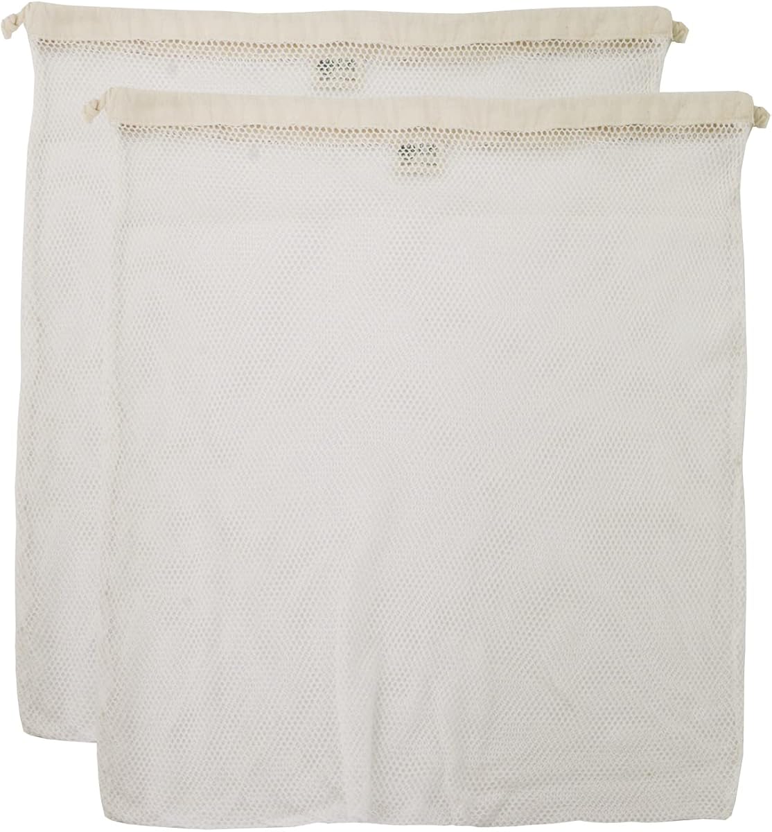 Bolsa para la colada de malla de algodón orgánico – Paquete de 2 extragrandes | Protege suéteres, chaquetas y sudaderas con capucha • Certificado GOTS • Libre de microplásticos