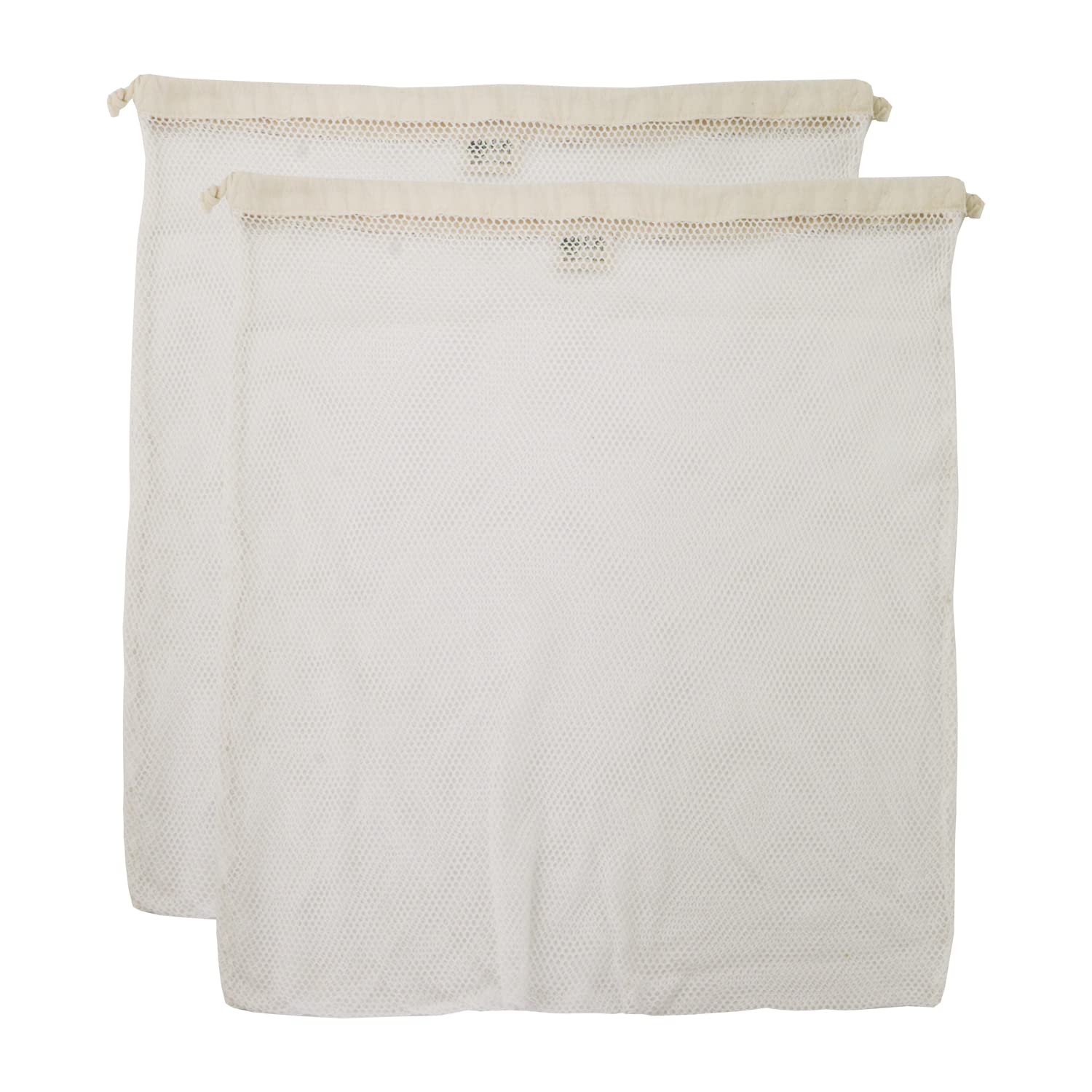 Simple Ecology Organic Cotton Mesh Laundry Bag; Machine Washing Bags for Delicates, Lingerie and Garments, X-Large 2 pack
