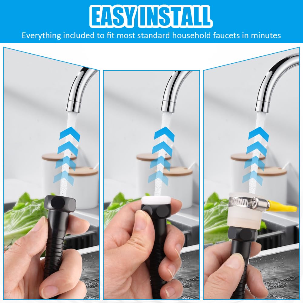 Shopping Moments - Multifunctionele Draaibare Kraanverlenging Voor Keuken En Badkamer Met Sproeikop Spuitfilter En 1080 Graden Draaibare Waterkraan