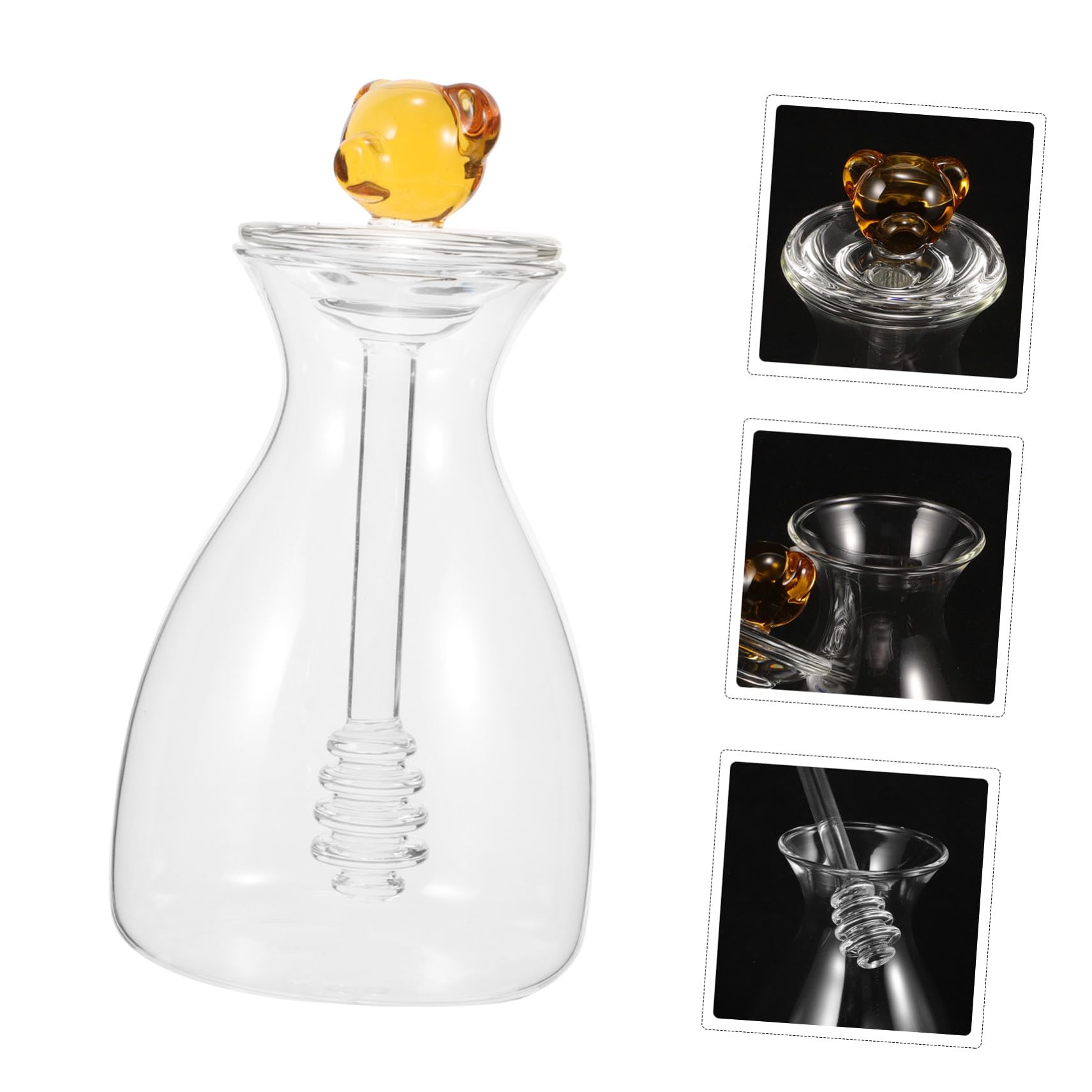 Klares Honigglas aus Glas mit Deckel und Dipper für Zuhause