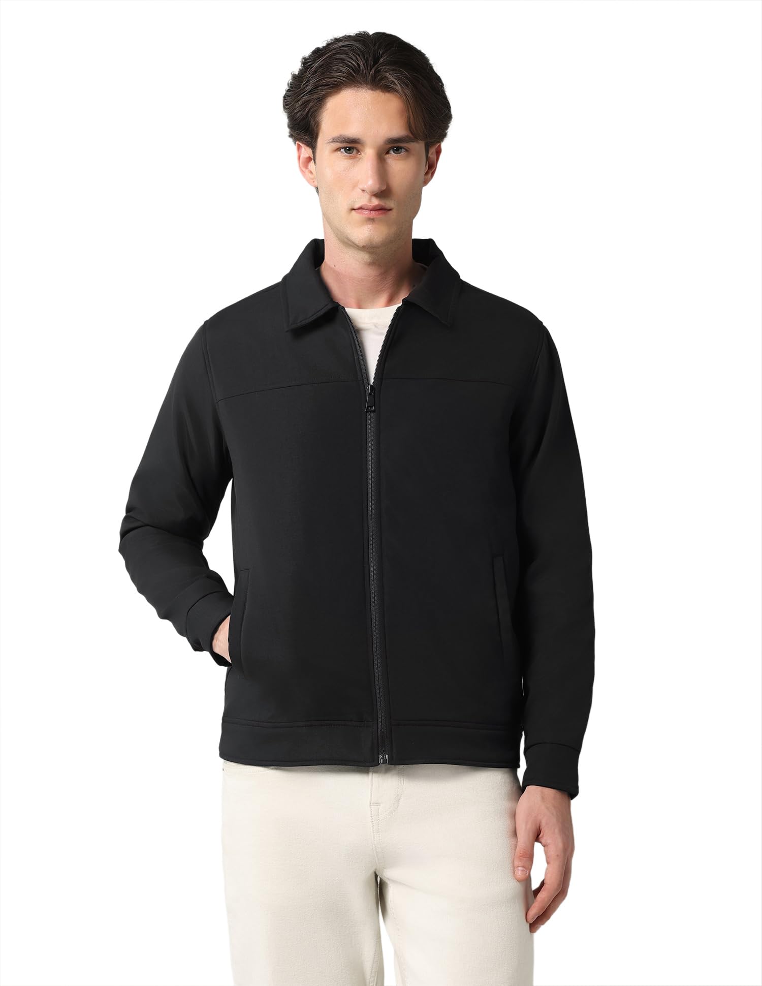 Solid Regular Fit Reversible Jacket-image-2