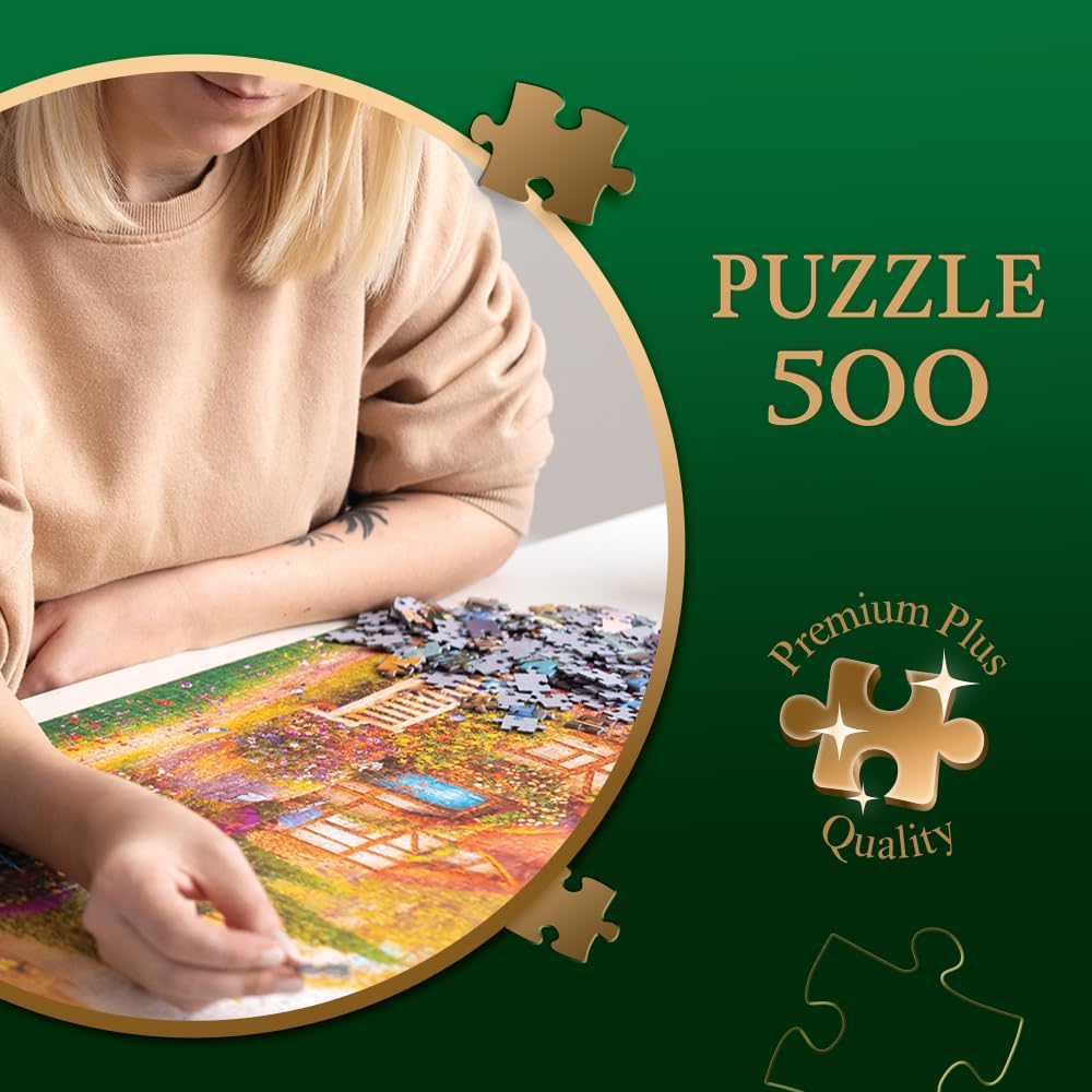 Trefl Premium Plus Quality - Puzzle Tea Time: Samochód Farmera - 500 Elementów, Seria Malowanych Nostalgicznyh Obrazków, Idealne Dopasowanie Elementów, dla Dorosłych i Dzieci od 10 lat