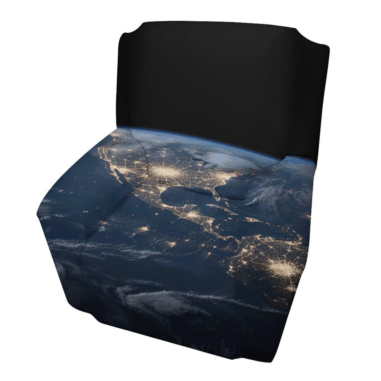 Fodpand Style Earth From The Outer Space Sofa Cover Soft 1 Seater Sofa Slipcover For Pets Washable,Couch Cover With Elastic Straps Furniture Protector