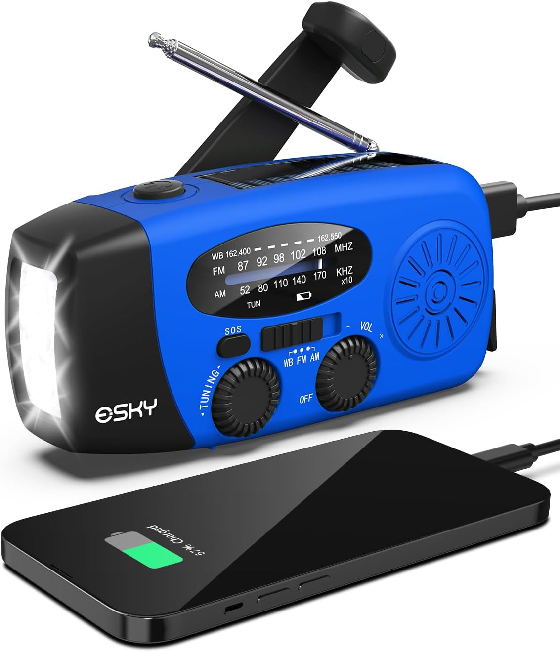 What Is A Hand Crank Radio Amazon.com: Esky Emergency Hand Crank Radio with 3 LED Flashlight, AM
