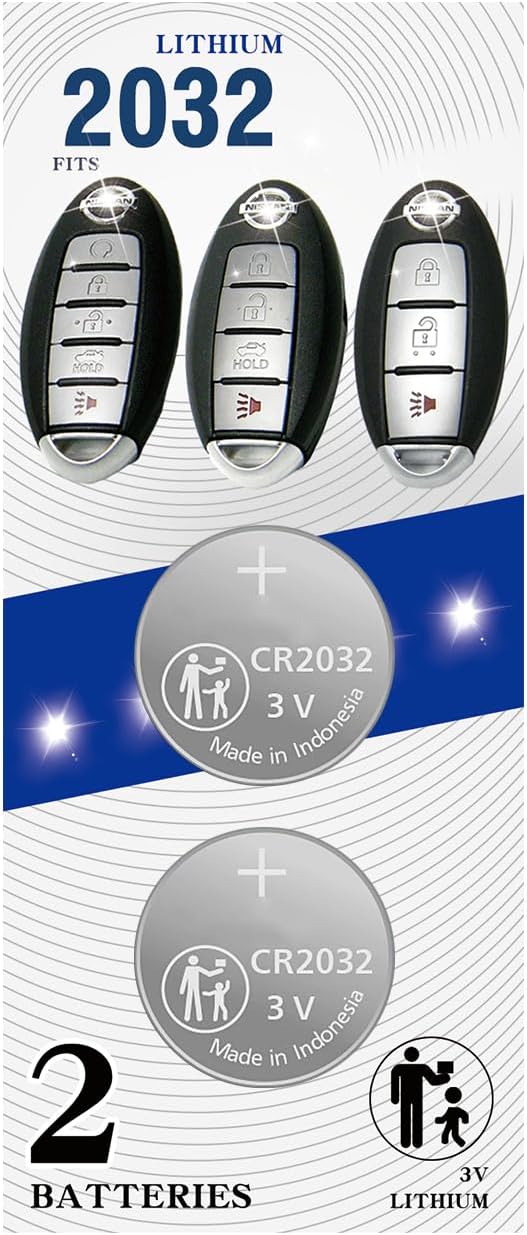 (2 Pack) CR2025 2025 Replacement Battery Smart Remote Key