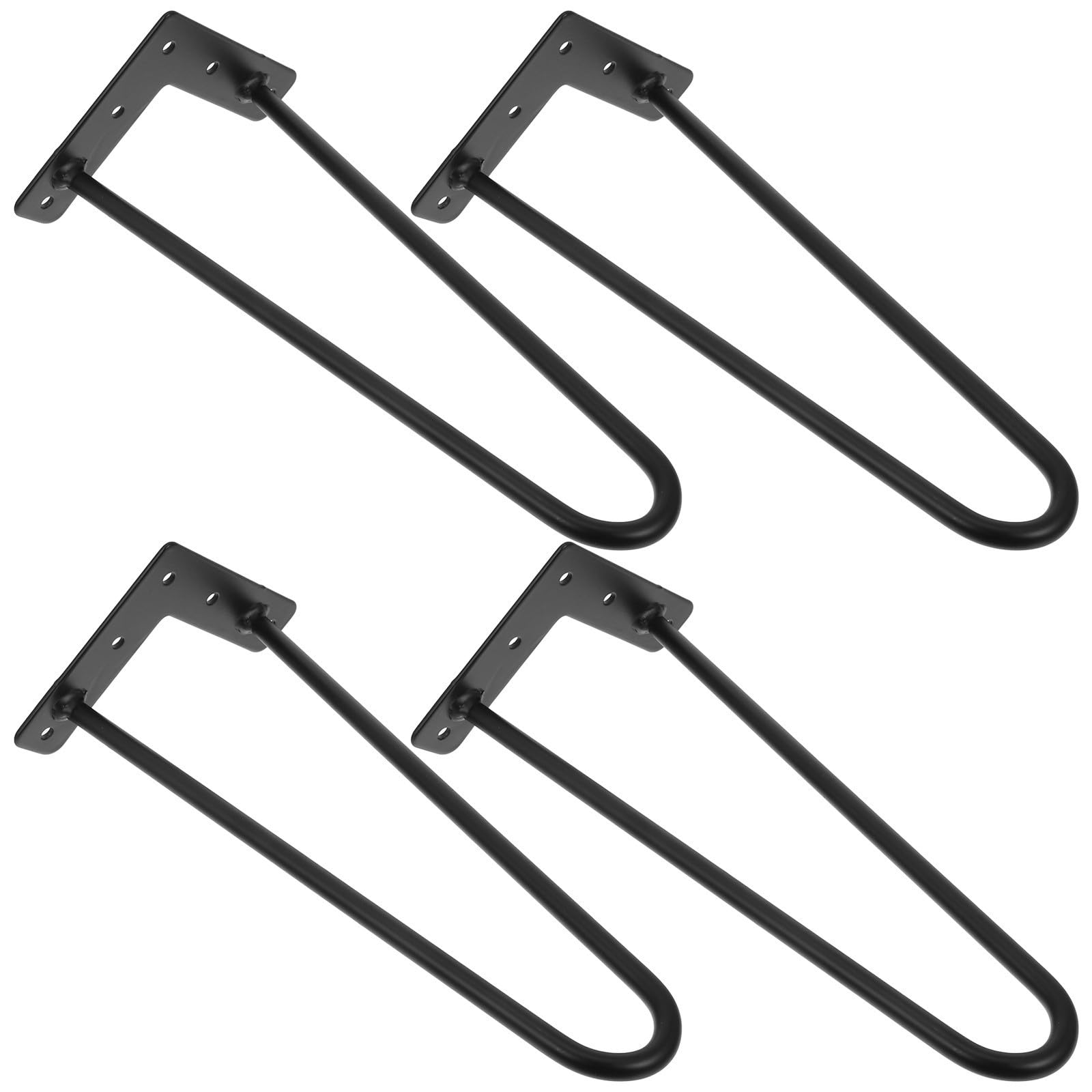 4 Pezzi Gambe Tavolo in Ferro Nero Stile Hairpin