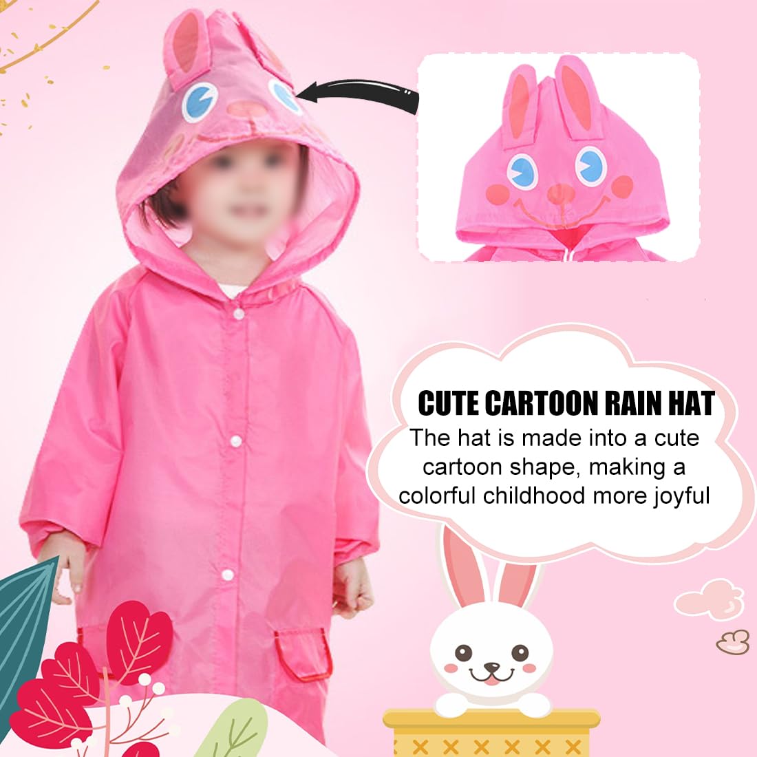 Niños Niñas Poncho Ligero Transparente Reutilizable con Capucha, Ligero Poncho Lluvia, Reutilizable Poncho Impermeable Niña, Patito Amarillo Capa, para Escuela, Aire Libre, Camping