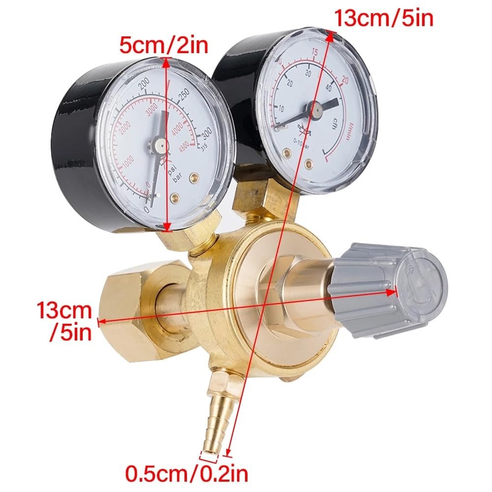 manometr Argon CO2 regulator ciśnienia w butli reduktor ciśnienia przepływomierz spawalniczy W21.8 1/4 gwint 0-20 Mpa zawór regulacyjny Regulator ciśnienia powietrza